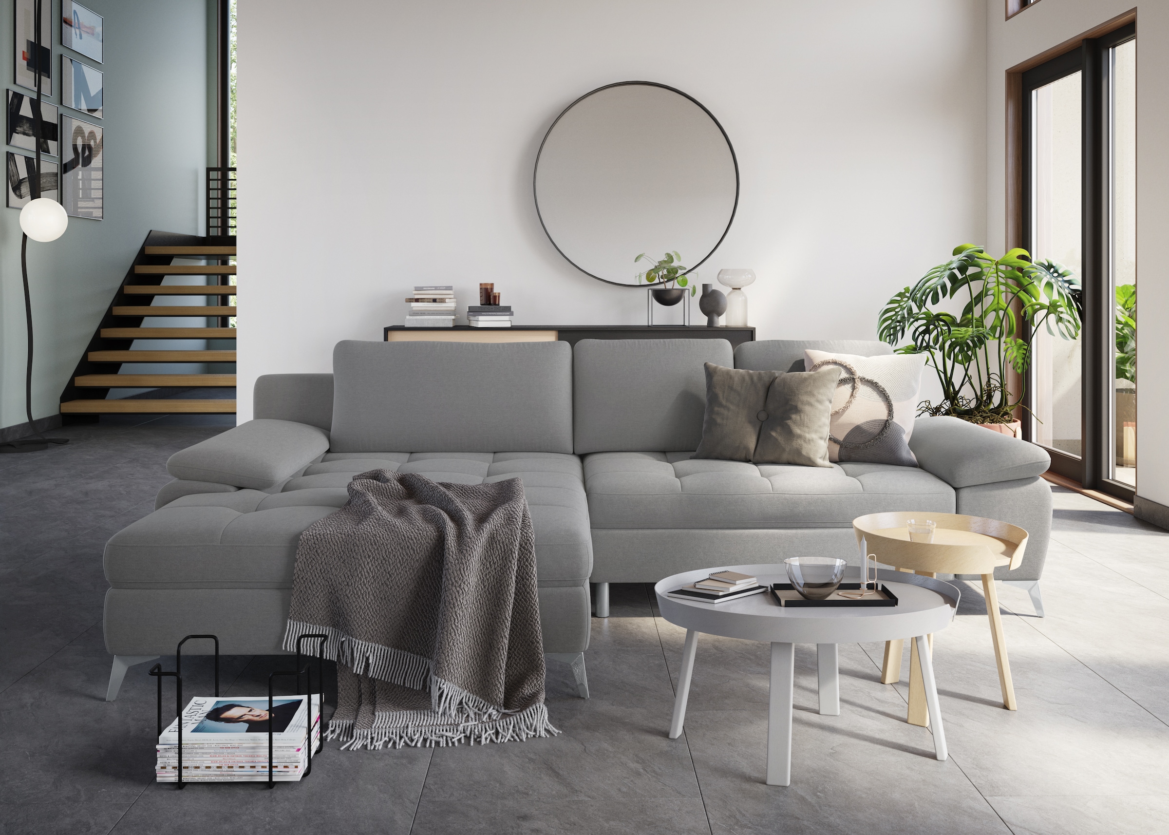 sit&more Ecksofa »Latigo L-Form«, mit Mega-Recamiere, wahlweise mit Bettfunktion und Bettkasten