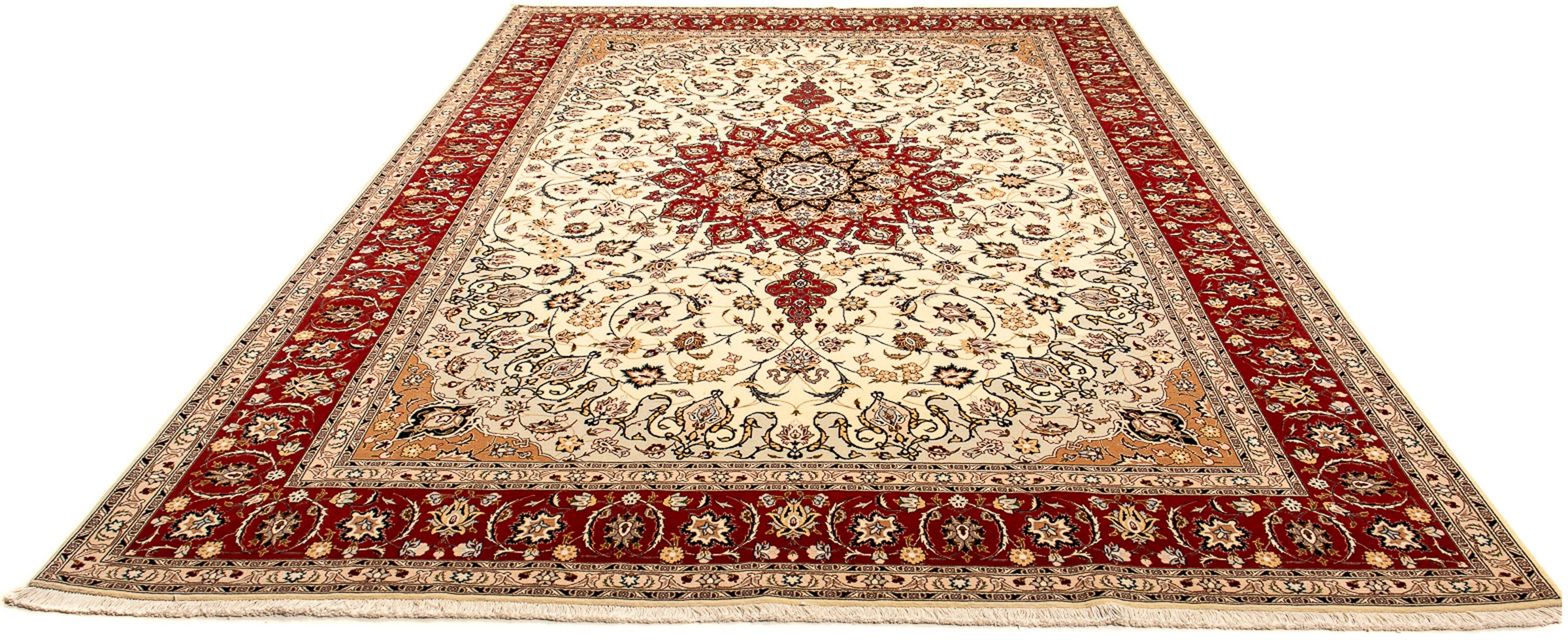 Image of morgenland Orientteppich »Perser - Täbriz - Royal - 358 x 250 cm - beige«, rechteckig, 7 mm Höhe, Wohnzimmer, Handgeknüpft, Einzelstück mit Zertifikat bei Ackermann Versand Schweiz