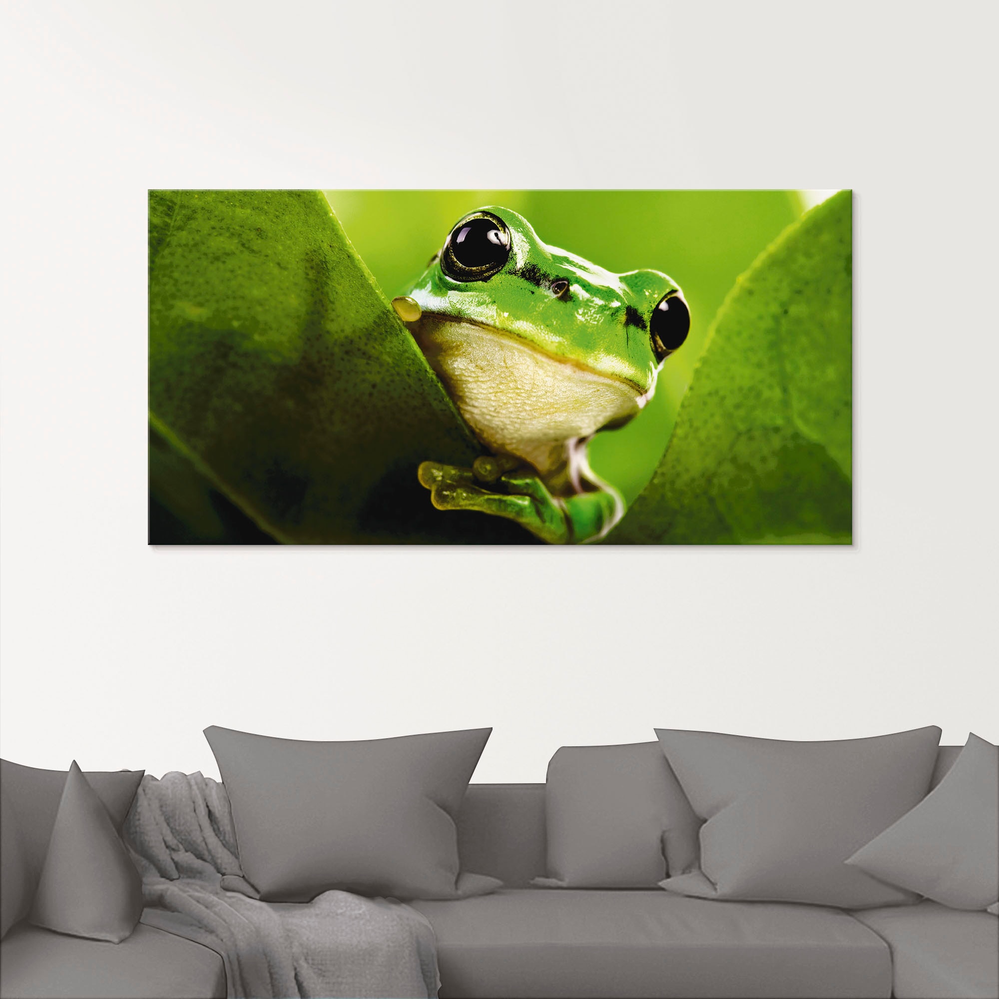 Image of Artland Glasbild "Ausspähender Frosch" Wassertiere 1 Stk. tlg. in verschiedenen Grössen