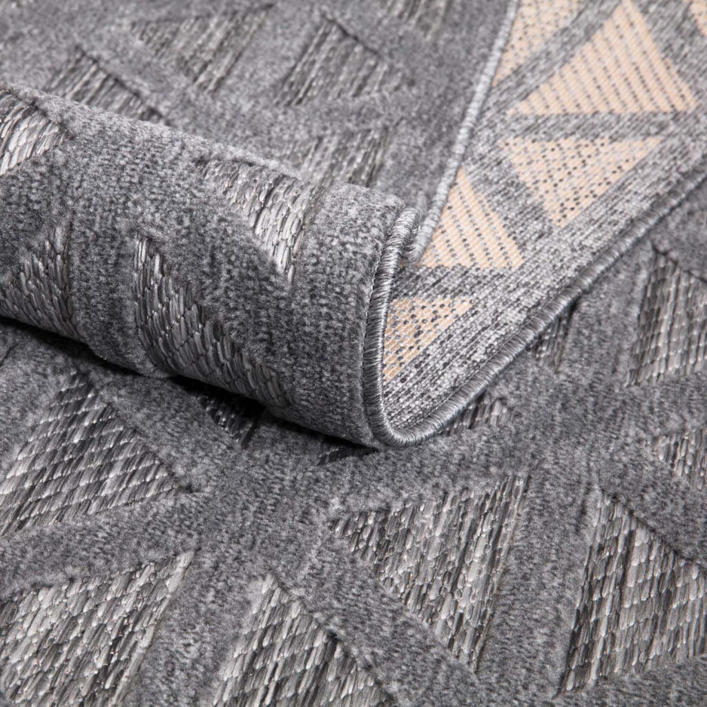 Carpet City Teppich »In-& Outdoorteppich Santorini 446, 3D-Effekt, Geo-Muster«, rund, 5 mm Höhe, Wetterfest & UV-beständig für Terrasse, Balkon, Küche, Flur