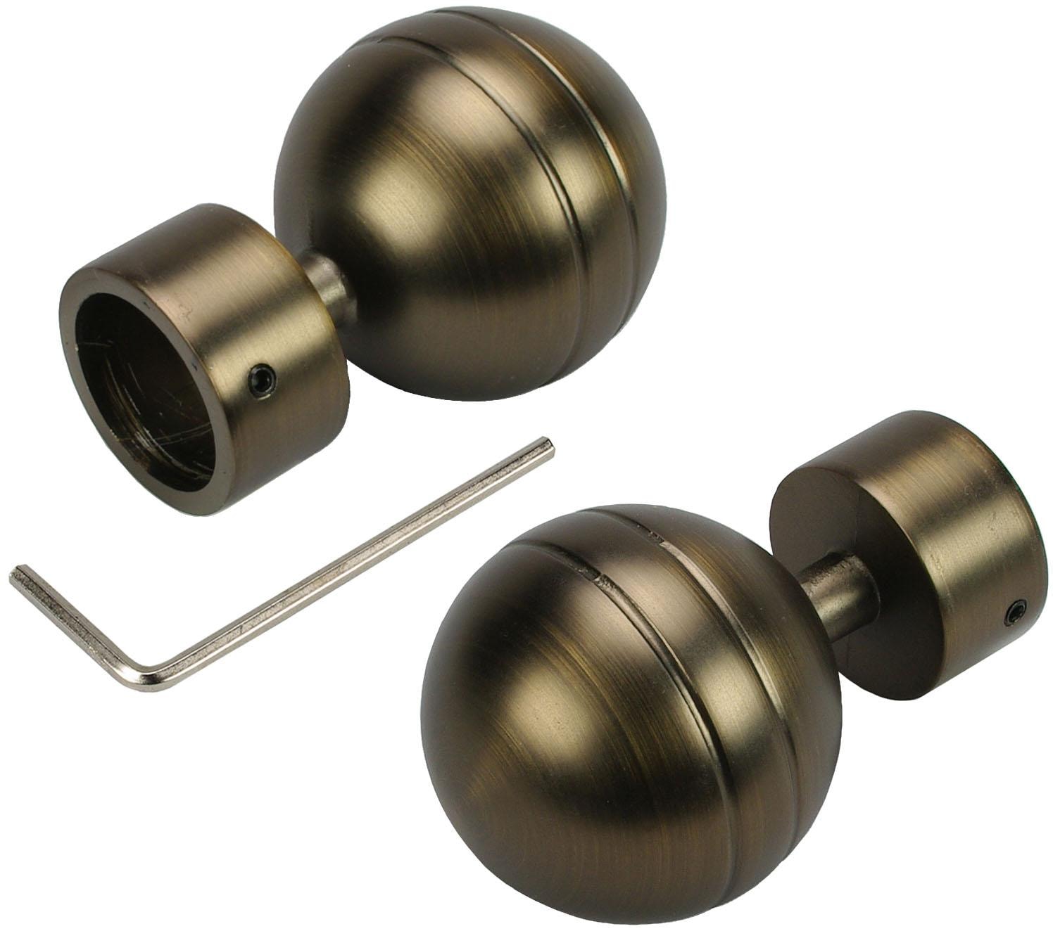 Liedeco Gardinenstange »CELKUGEL01SG1L«, 1 läufig-läufig, Fixmass, 1-läufig im Fixmass Ø 25 mm