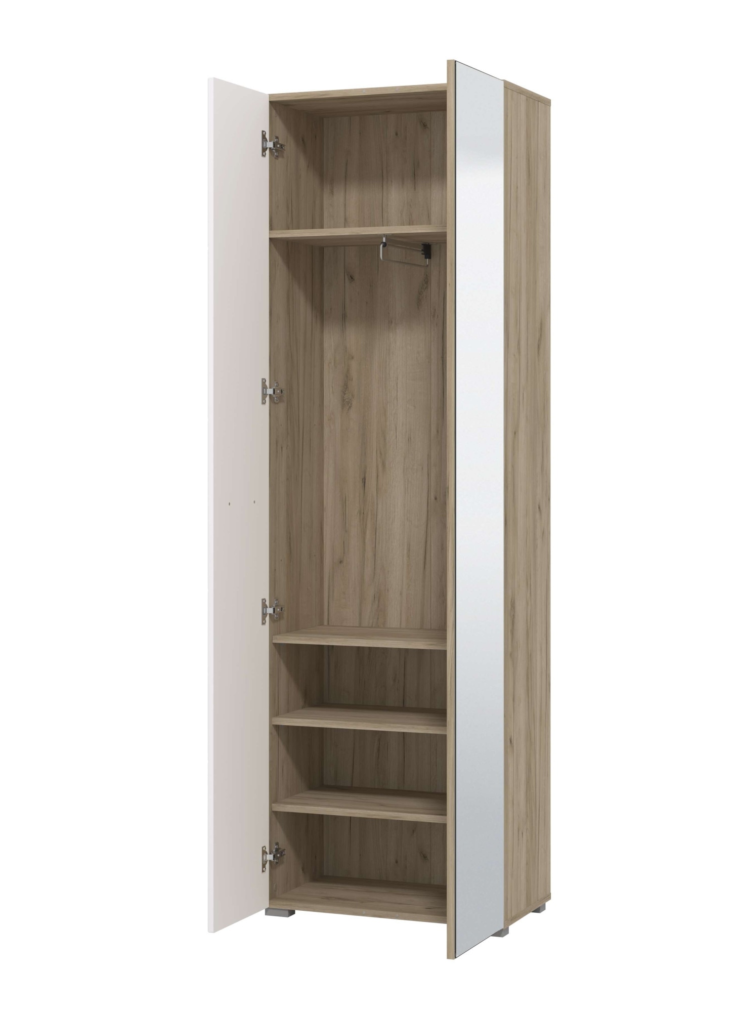 Home affaire Armoire vestiaire »Beny Kleiderschrank, Stauraumschrank, Flurschrank, Höhe 193 cm« Façades brillantes, porte miroir, largeur 60 cm, tringle à vêtements extensible