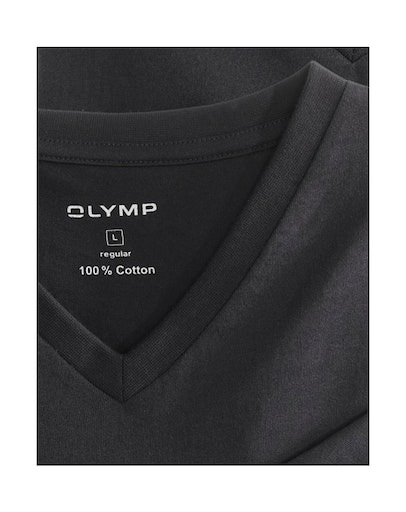 OLYMP T-shirt »Casual« Packung, 2er, 2 cuis mit Ton-in-Ton Logostickerei am Ärmel