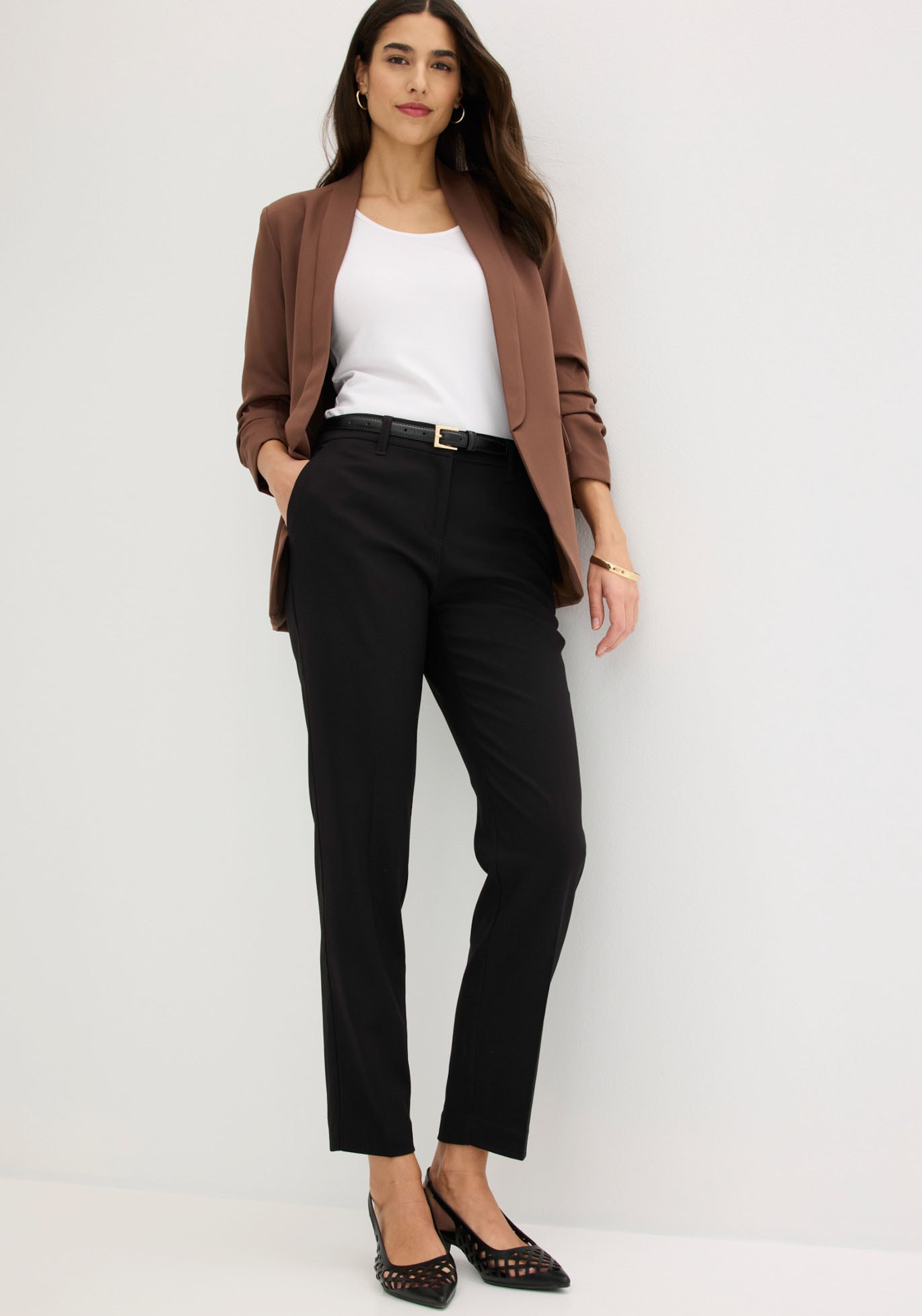 bonprix Pantalon de costume »Anzugshose«  aus Polyester, Viskose und Elasthan, schmale Passform