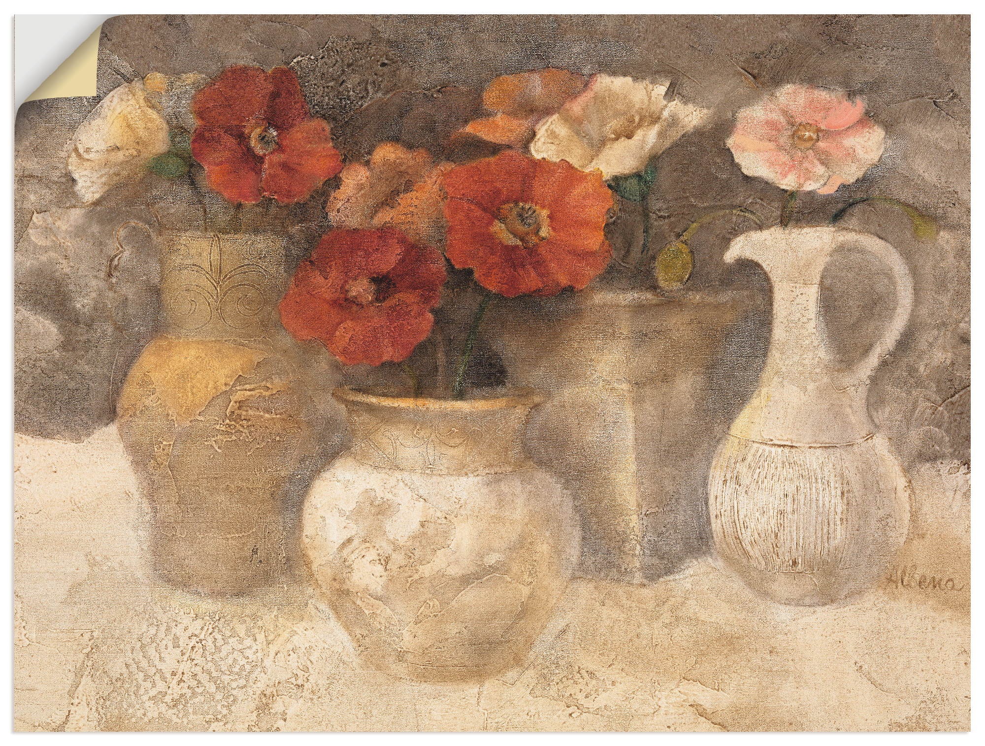 Image of Artland Wandbild »Weisser Mohn«, Vasen & Töpfe, (1 St.), in vielen Grössen & Produktarten -Leinwandbild, Poster, Wandaufkleber / Wandtattoo auch für Badezimmer geeignet bei Ackermann Versand Schweiz