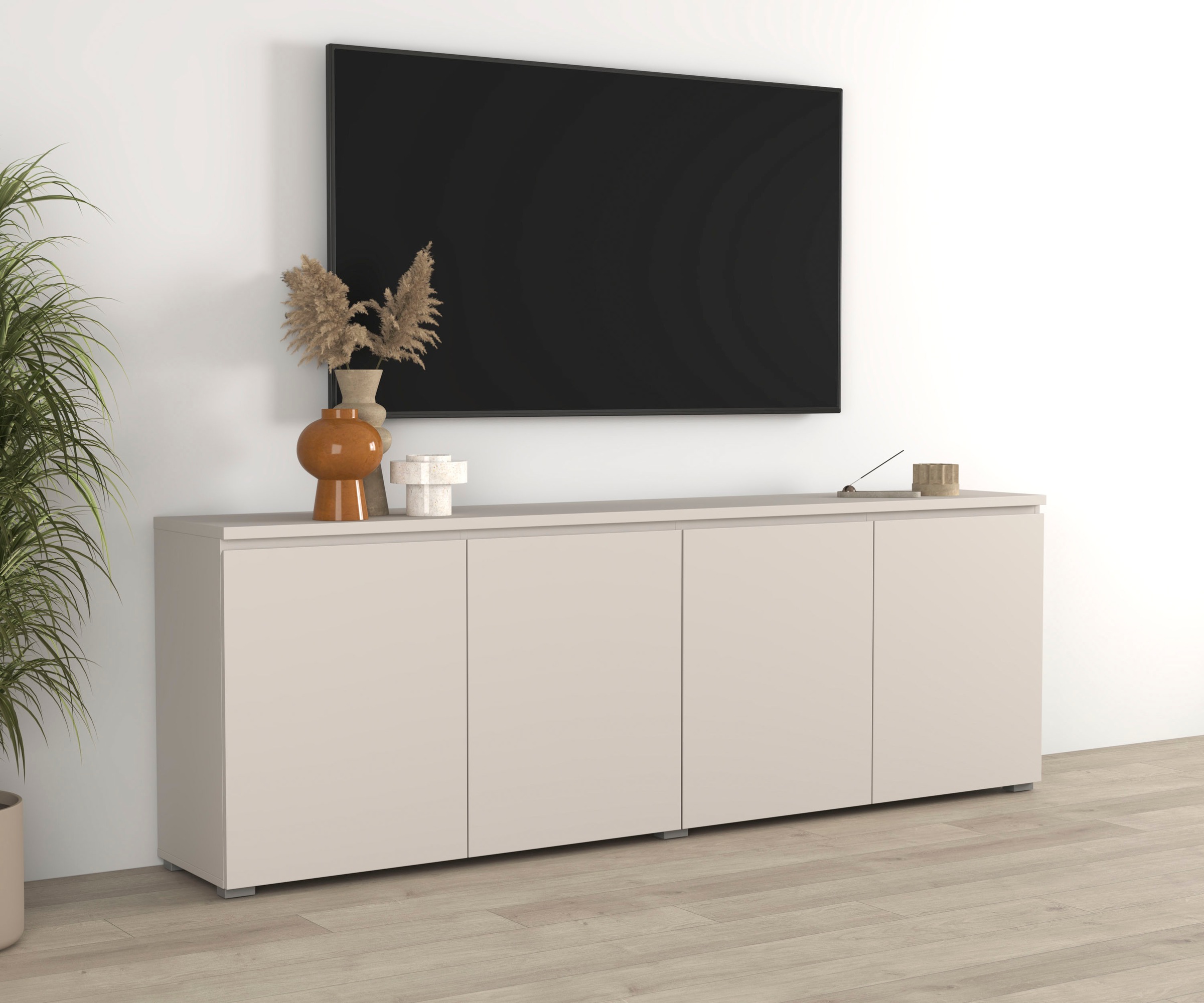 Image of GOODproduct Sideboard "Modo, Breite 200 cm, moderne grifflose Kommode 4Türen" Anrichte mit viel Stauraum, Einlegeböden verstellbar