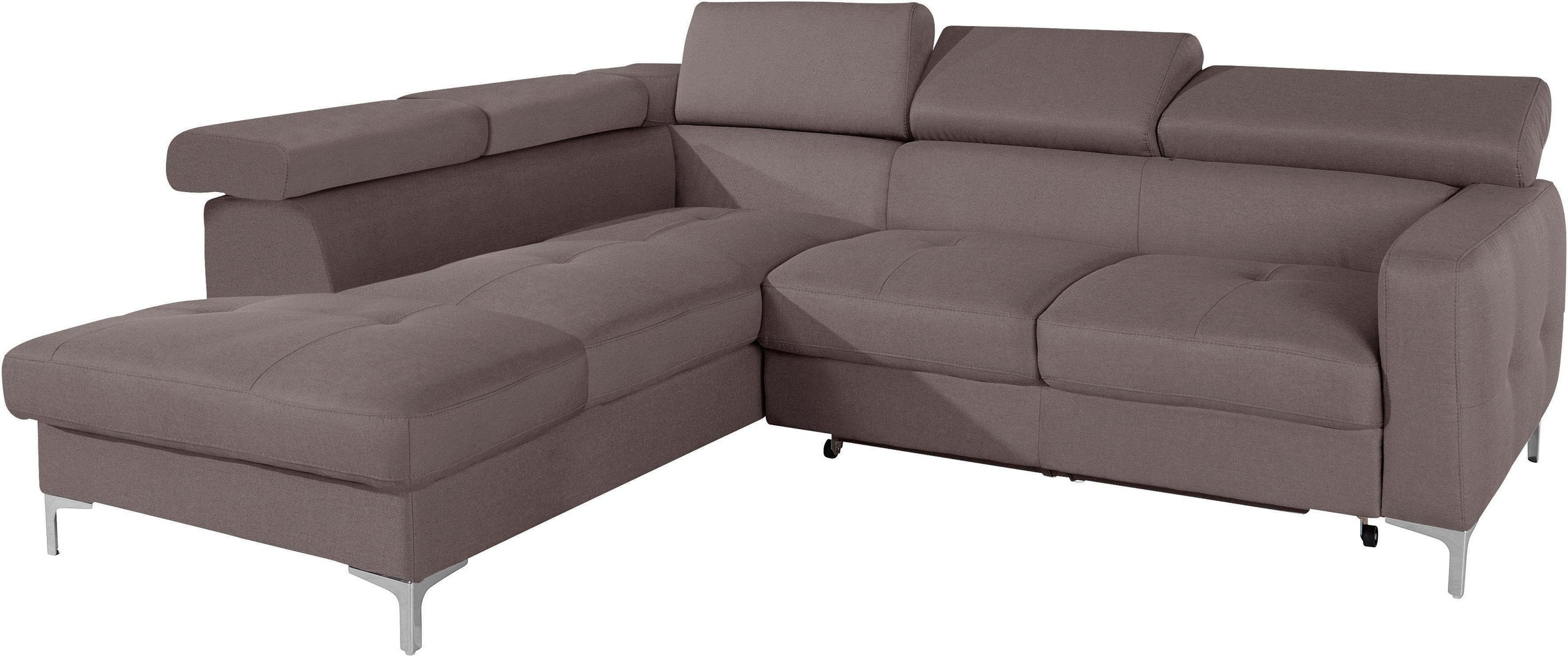 COTTA Polstergarnitur »Sammy L-Form«, (Set), Set bestehend aus: Ecksofa mit Kopfteilverstellung & Hocker