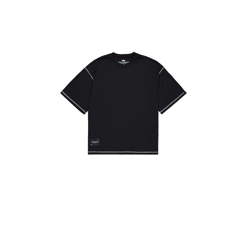Alpha Industries , T-Shirt »Studio Bubble Backprint T-Shirt« , schwarz , L , Single Jersey Stoff