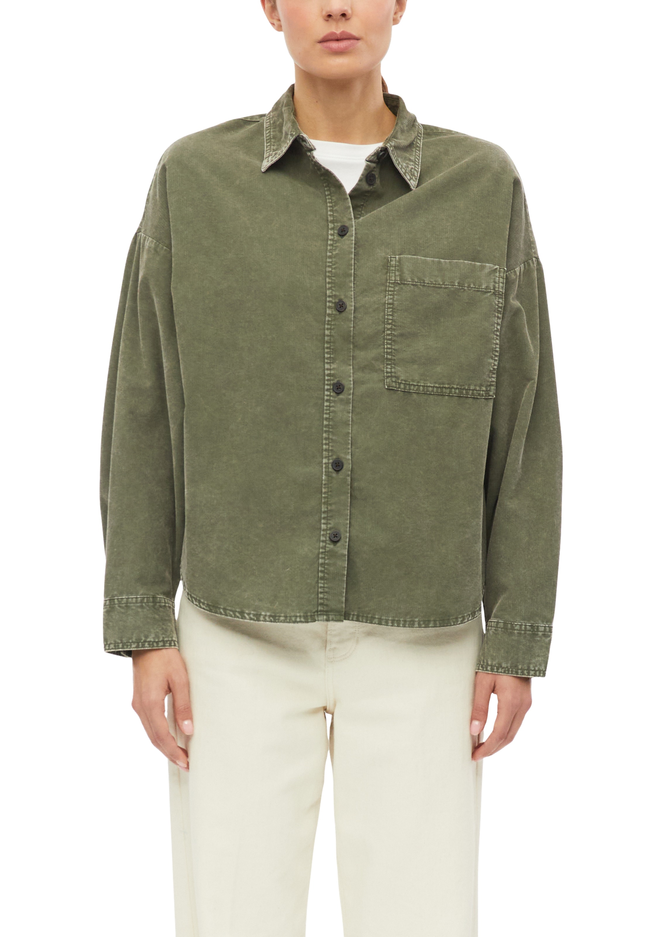 Image of s.Oliver Langarmbluse Overshirt mit Hemdkragen und Viskose