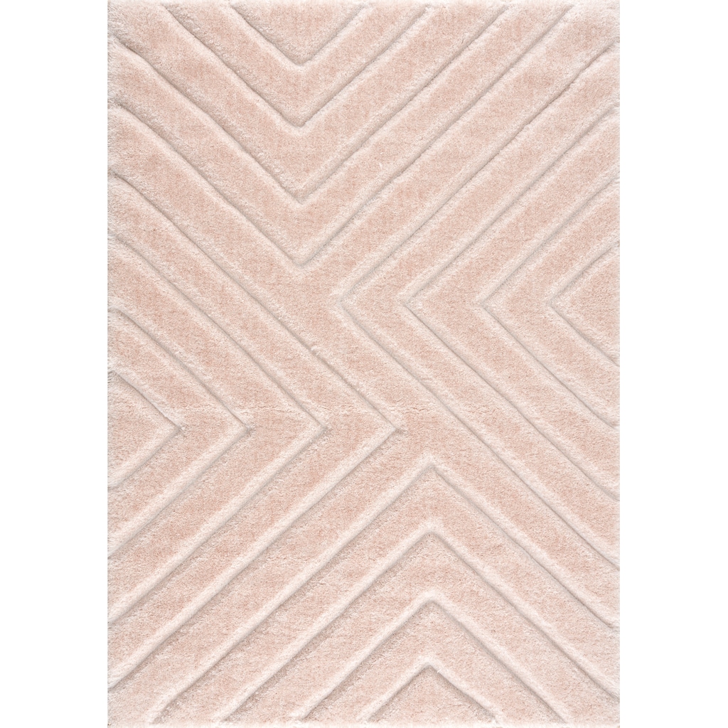 andas Hochflor-Teppich »Fiori«, rechteckig, Pastellfarben, mit handgearbeitetem Konturenschnitt, Teppich,Hochlor