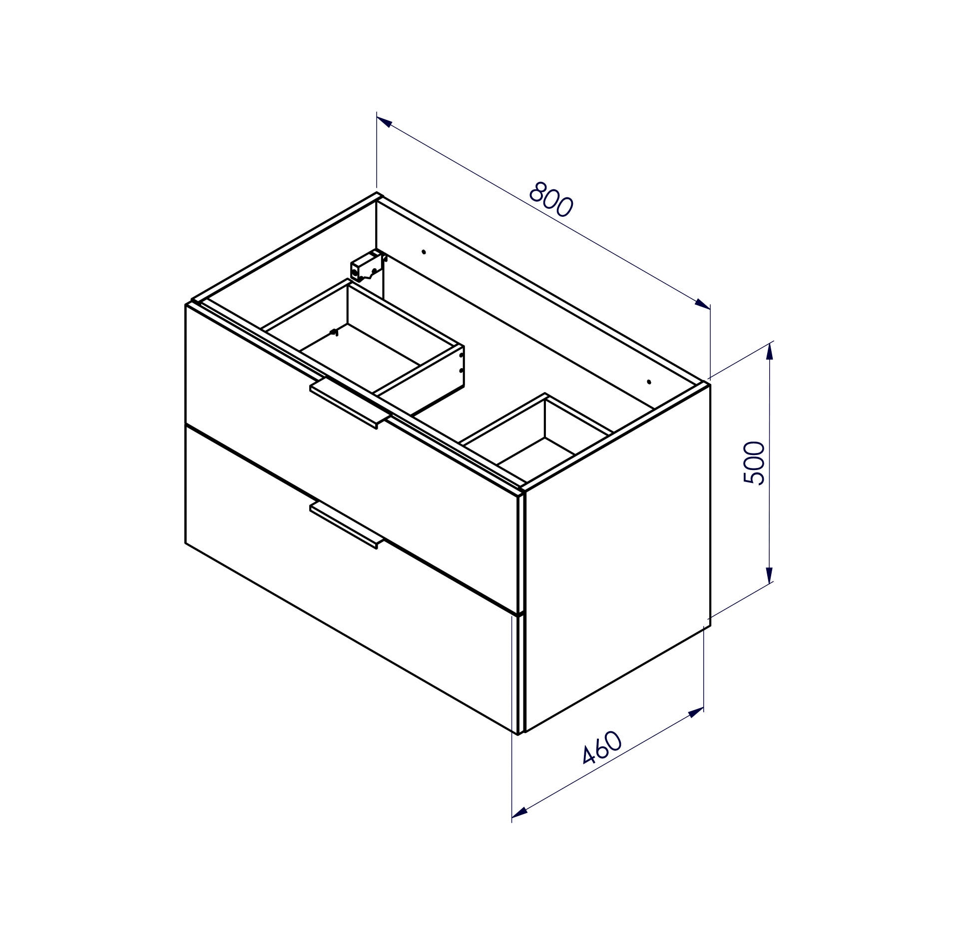 welltime Waschtisch »Athen Badschrank Badezimmer WC Unterschrank mit Becken« Set,  Waschplatz mit 2 Schubladen , Breite 80cm Softclose Bad