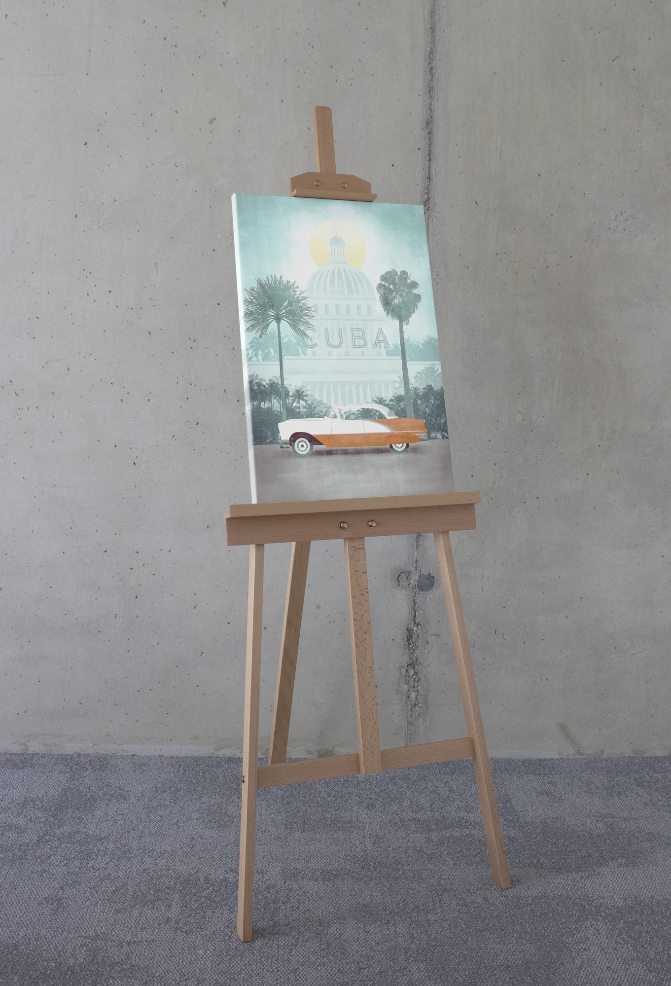 Komar Leinwandbild »Vintage Travel Cuba - Grösse 40 x 60 cm«, Natur, (1 St.), Keilrahmenbild mi Echtholzrahmen