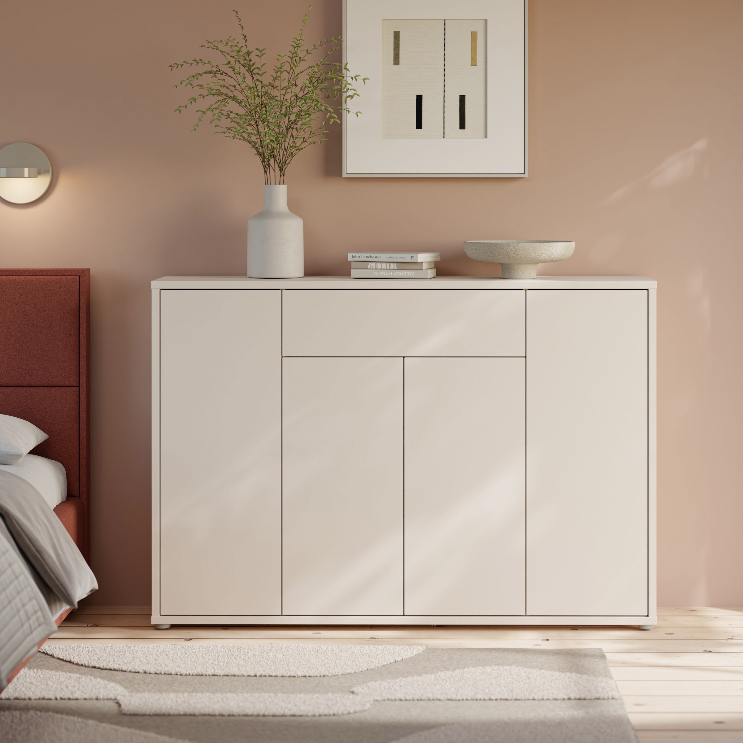 FORTE Armoire à chaussures »Alice Springs« L/H/P 143,9/99,1/34,9 cm push to open, 28 paires de chaussures
