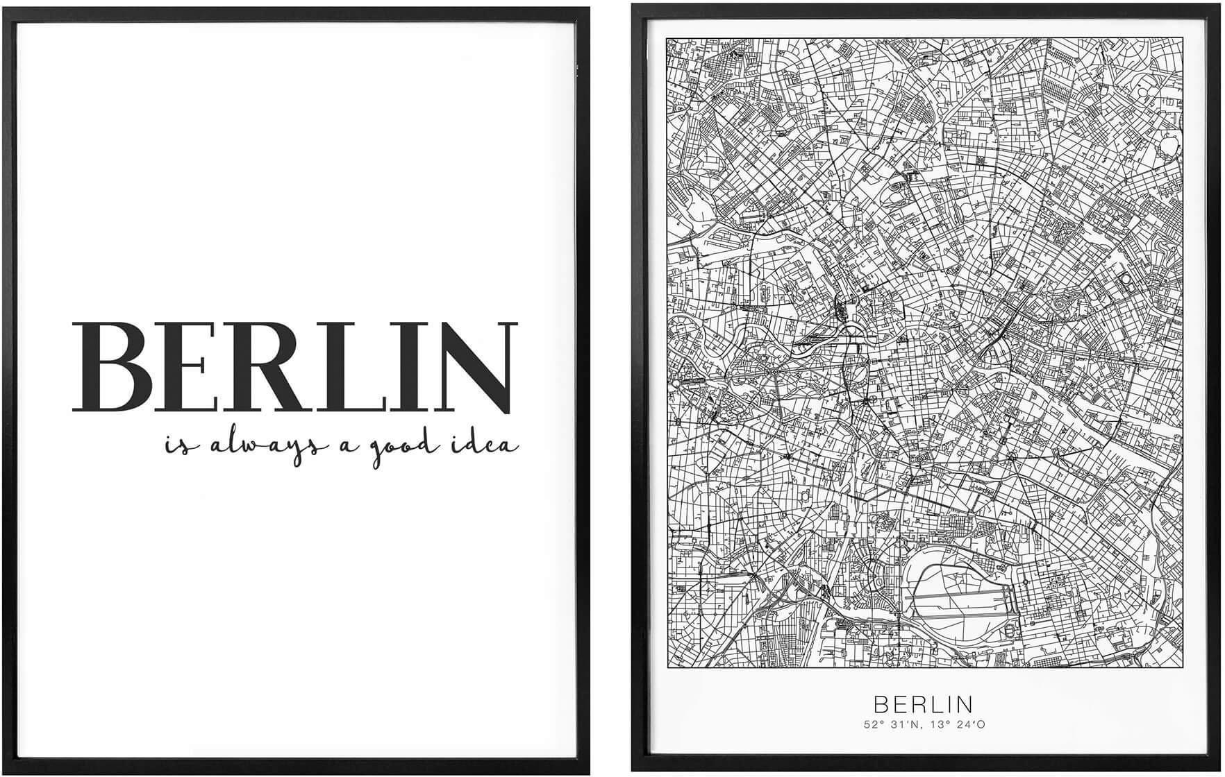 Image of Wall-Art Poster »Berlin is always a good idea«, (Set, 2 St.), mit Rahmen, Poster, Wandbild, Bild, Wandposter bei Ackermann Versand Schweiz