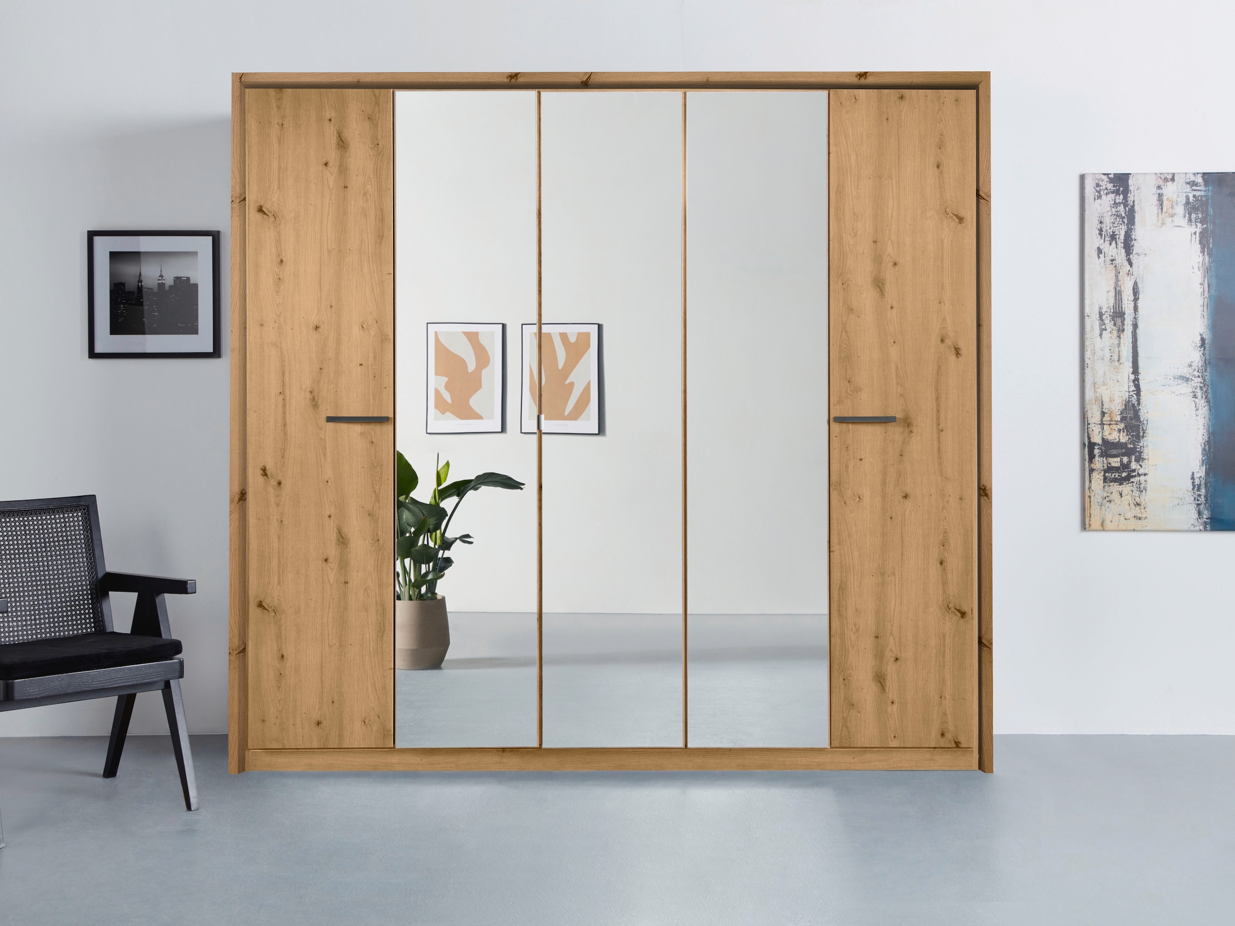 GOODproduct Kleiderschrank »Mehrzweckschrank Aktenschrank Möbel Mietswohnung Schlafzimmer OTELI« erhältlich in Breiten 230/275 cm inkl. Innenschubladen und extra Böden,  inkl. Passepartout optional mit Beleuchtung MADE IN GERMANY