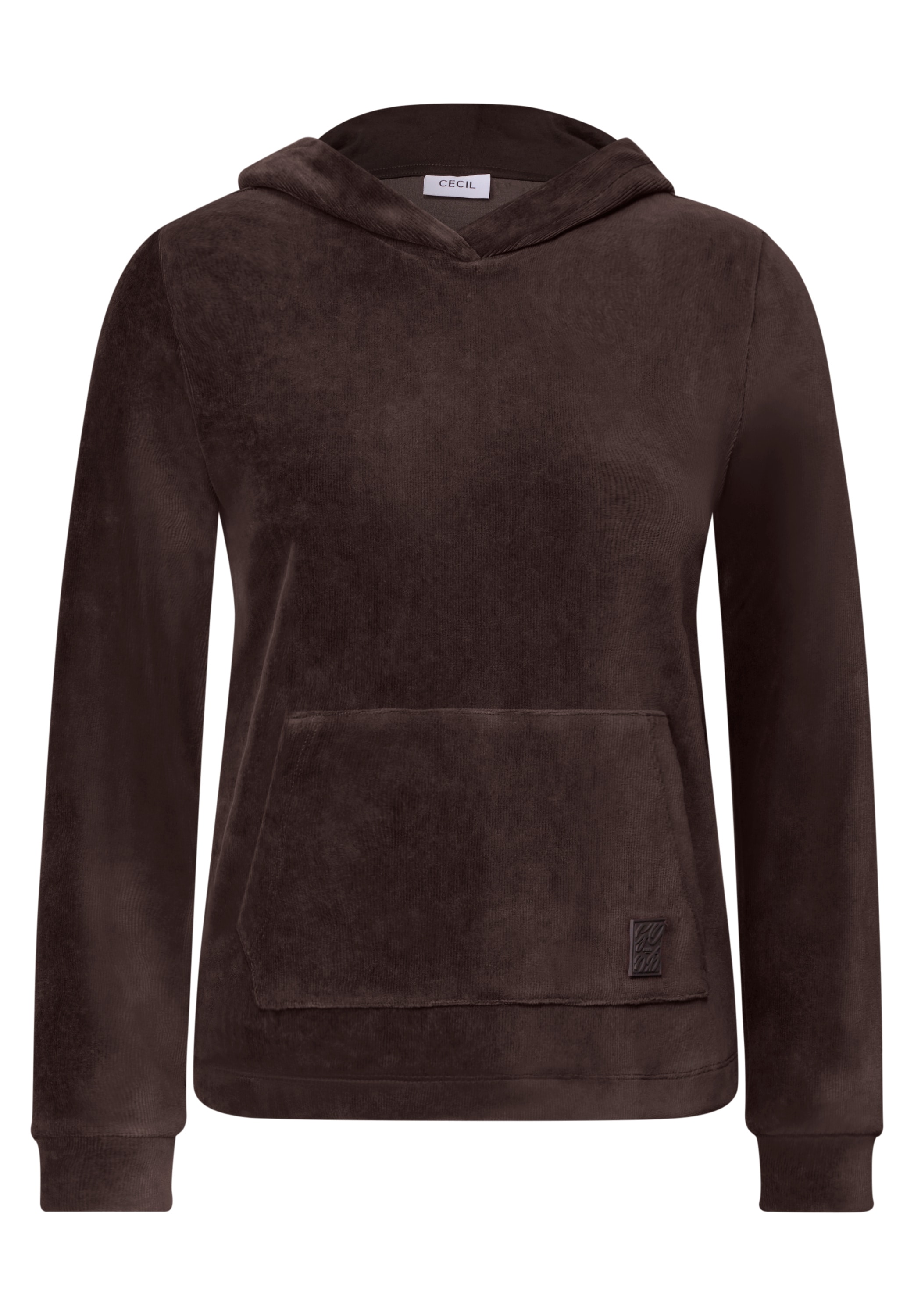 Image of Cecil Kapuzensweatshirt, Cord-Qualität, mit Elasthan, Kängurutasche