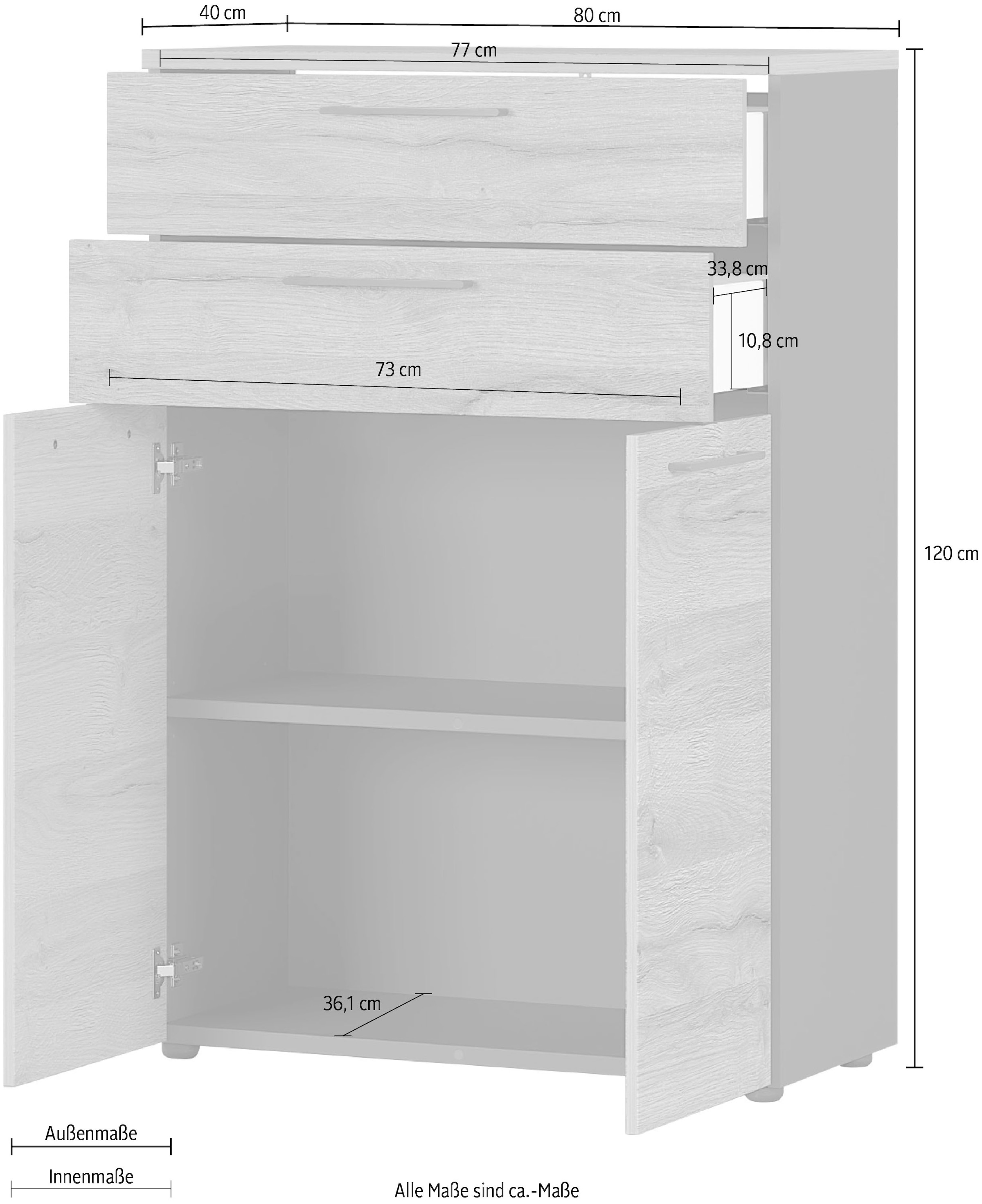 GERMANIA Aktenschrank »GW-Agenda«, opt. mit Schublade, Masse 80x120 cm, Made in Germany