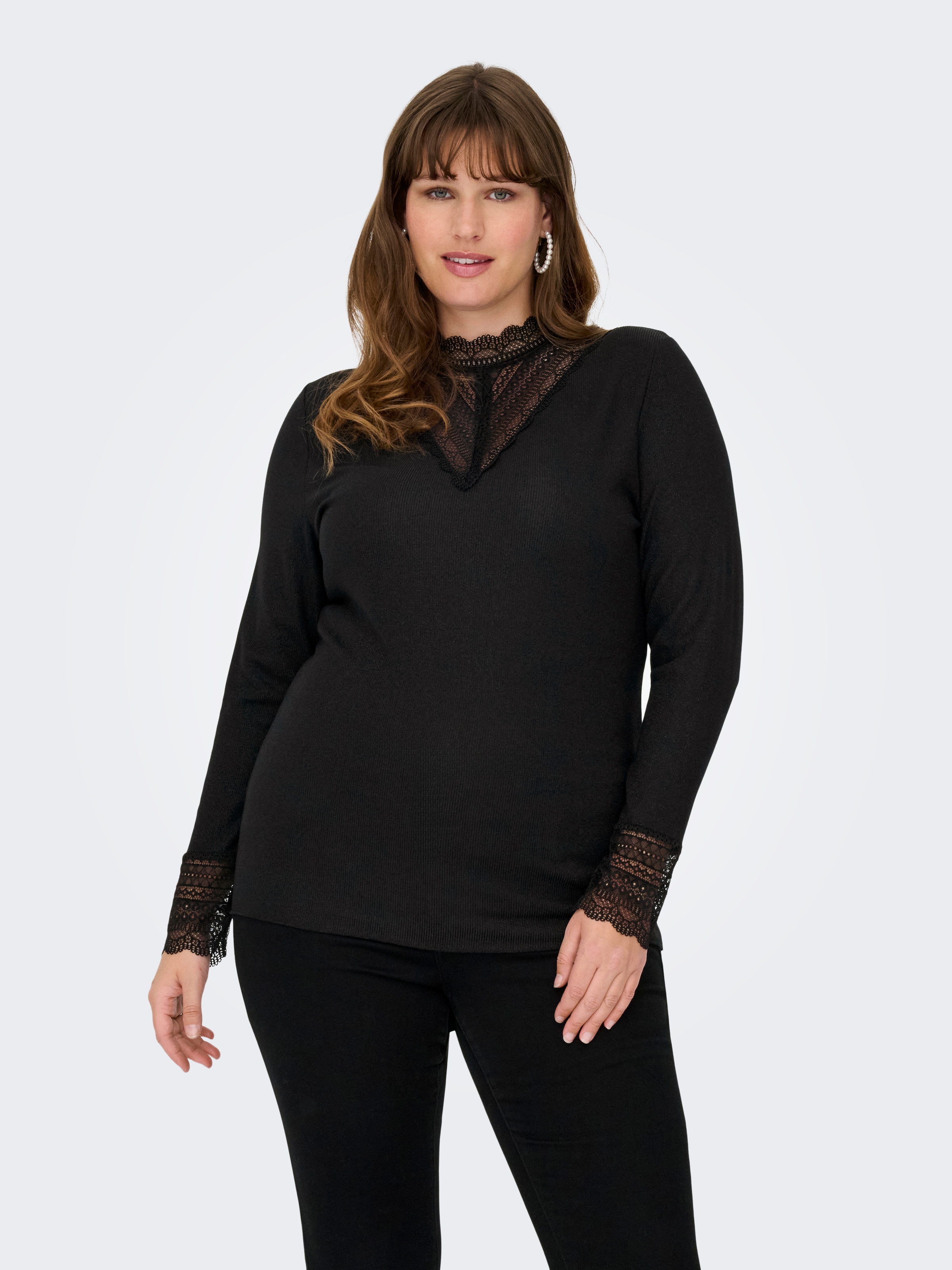Image of ONLY CARMAKOMA Langarmshirt "CARTILDE GLITTER L/S HIGHNECK TOP NOOS"