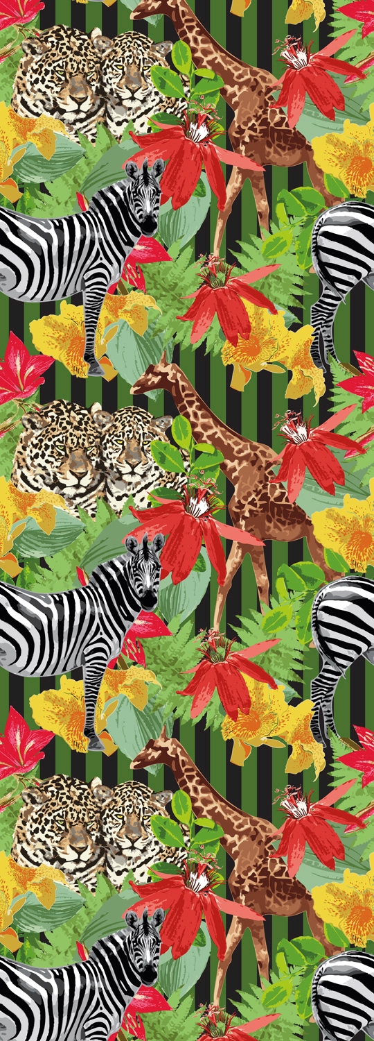 Image of queence Vinyltapete "Malin" Motiv bedruckt botanisch floral gemustert natürlich glatt 90x250cm, selbstklebend, kinderleichte Anbringung, Sticker
