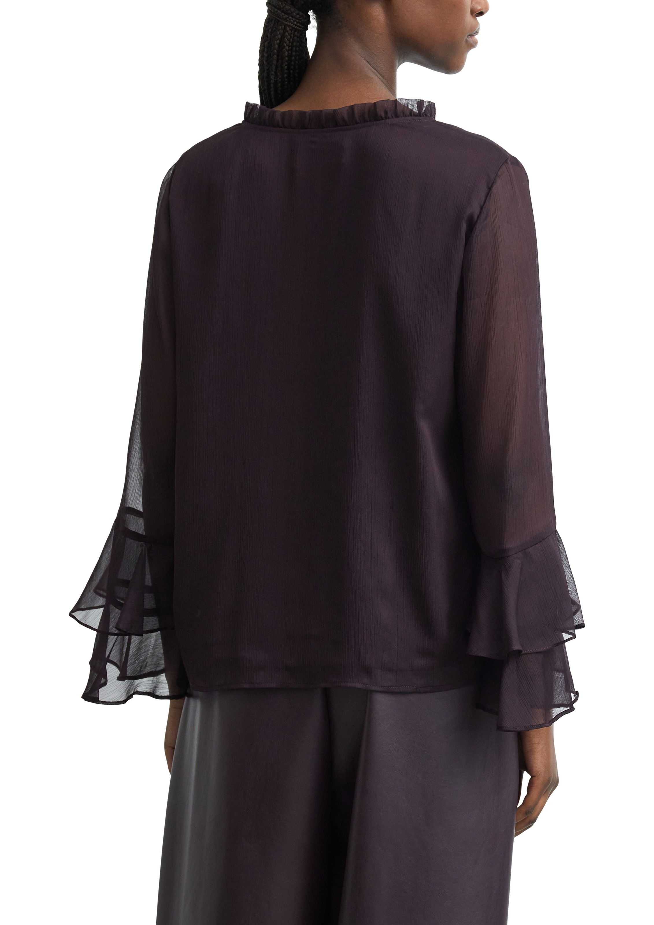 Comma Chiffonbluse mit Volant-Ärmeln im Layer-Look