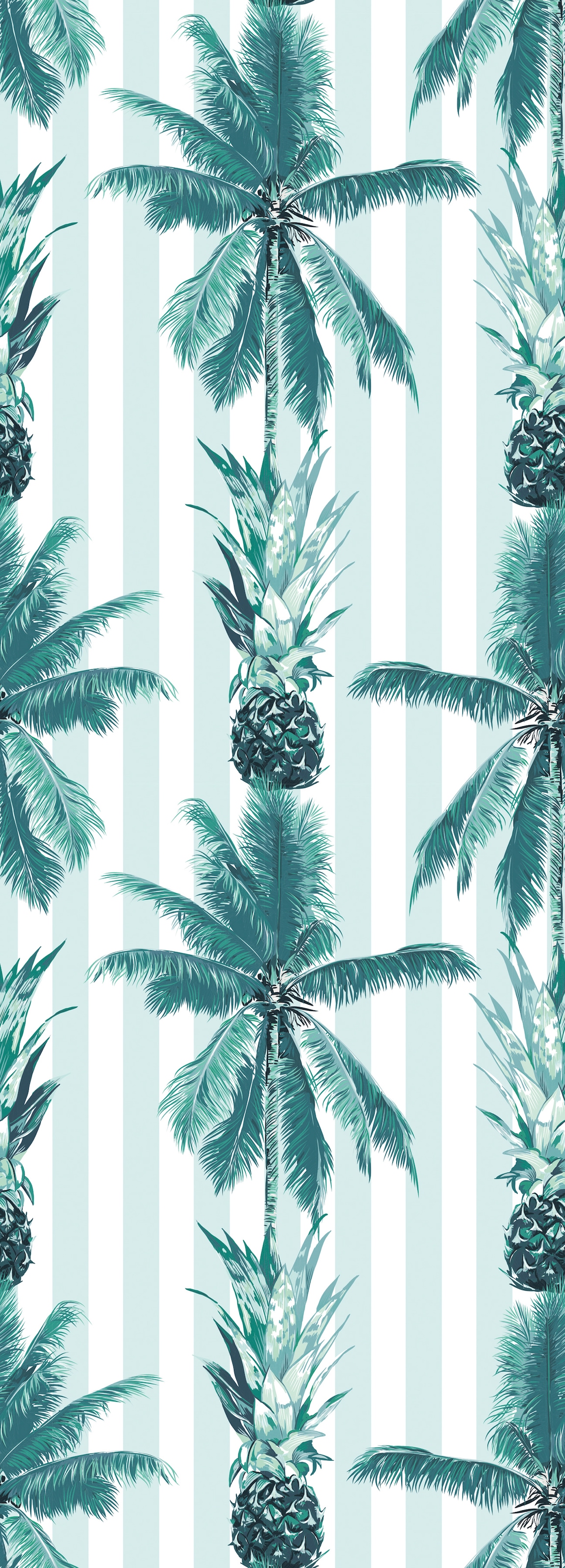 Image of queence Vinyltapete "Pineapple Dream" Motiv bedruckt botanisch floral gemustert natürlich glatt 90x250cm, selbstklebend, kinderleichte Anbringung, Sticker
