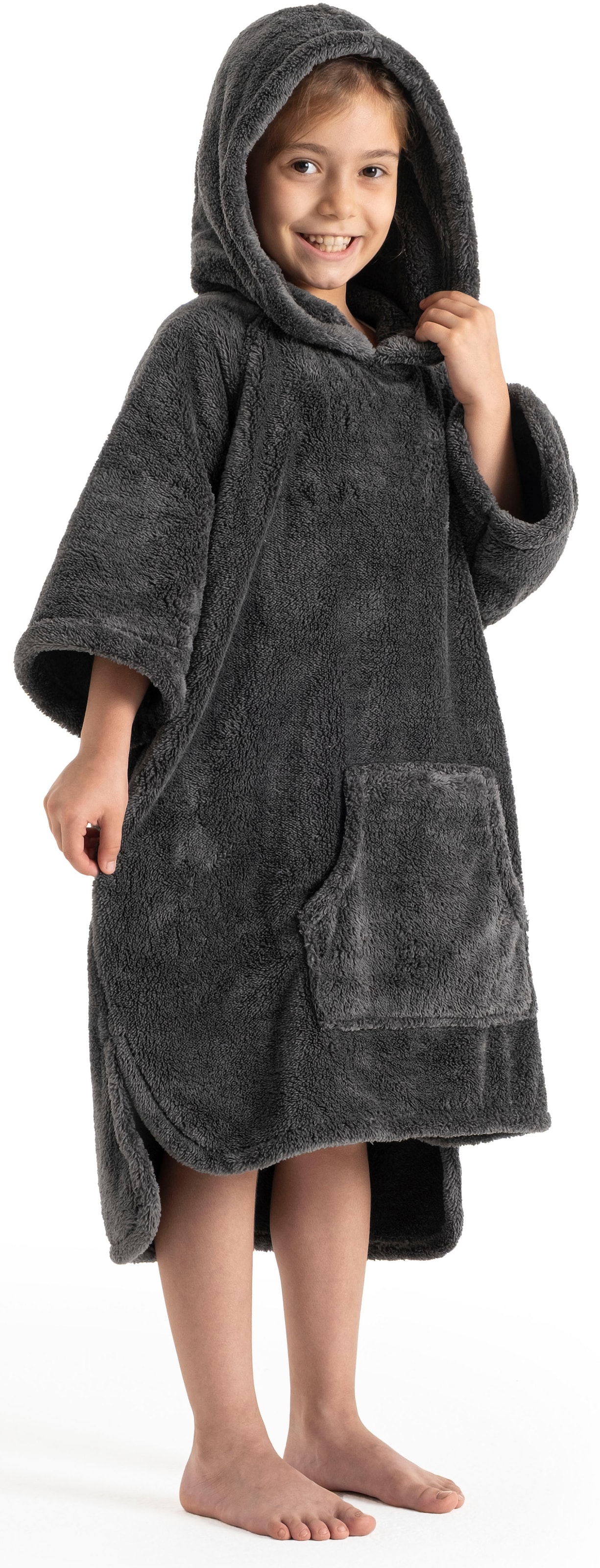 my home Badeponcho »Lillou, für Kinder, ideal für Urlaub oder im Schwimmbad« 1 Stk. tlg., weich und kuschelig, Fleece, plüsch, Surfponcho