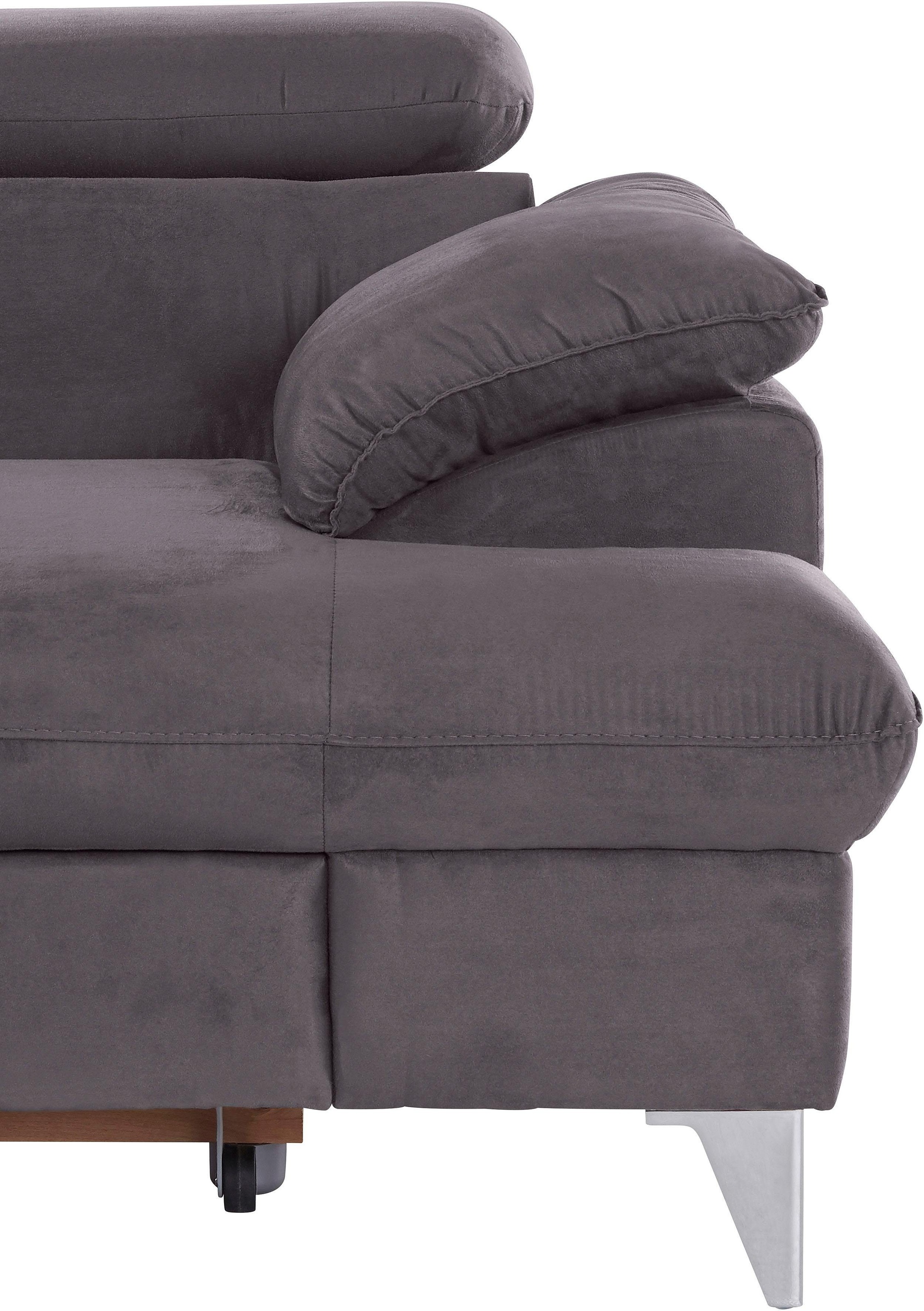 COTTA Polstergarnitur »Caluso L-Form«, Set bestehend aus: Ecksofa mit Kopfteilverstellung & Hocker