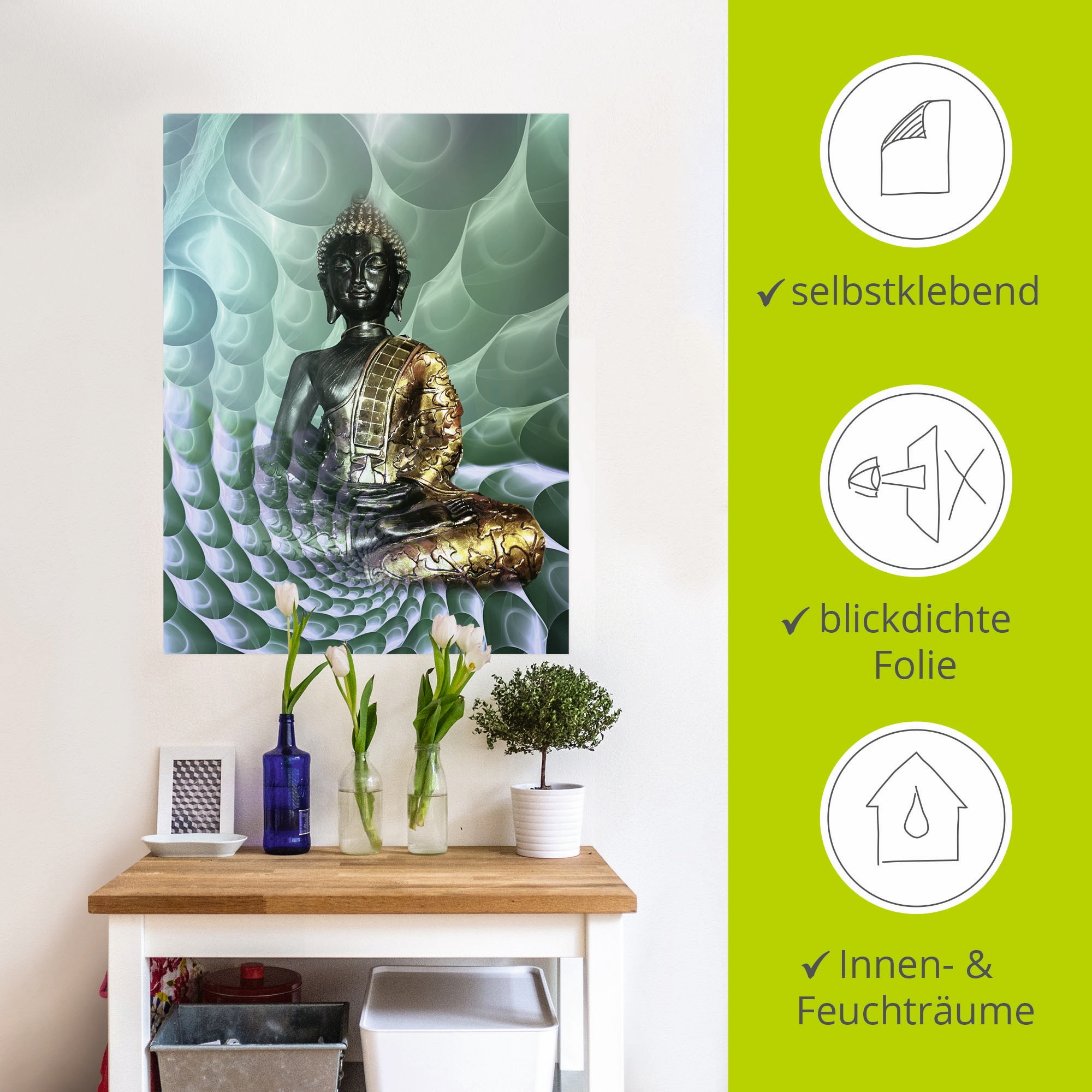 Artland Wandbild »Buddhas Traumwelt CB«, Religion, (1 St.), als Alubild, Outdoorbild, Leinwandbild, Poster, Wandaufkleber