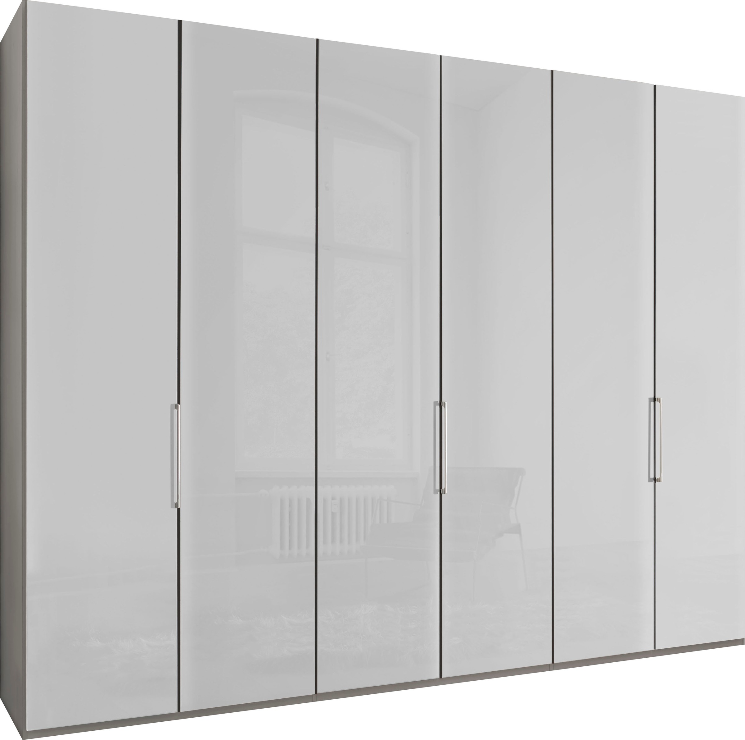 WIEMANN Drehtürenschrank »Monaco, Kleiderschrank, Schrank, Wäscheschrank, mit edler Glasfront«, (2 Breiten, 2 Höhen 216/236 cm auswählbar, MADE IN GERMANY), hochwertigen Beschläge inkl. Türdämpfung, variable Inneneinteilung