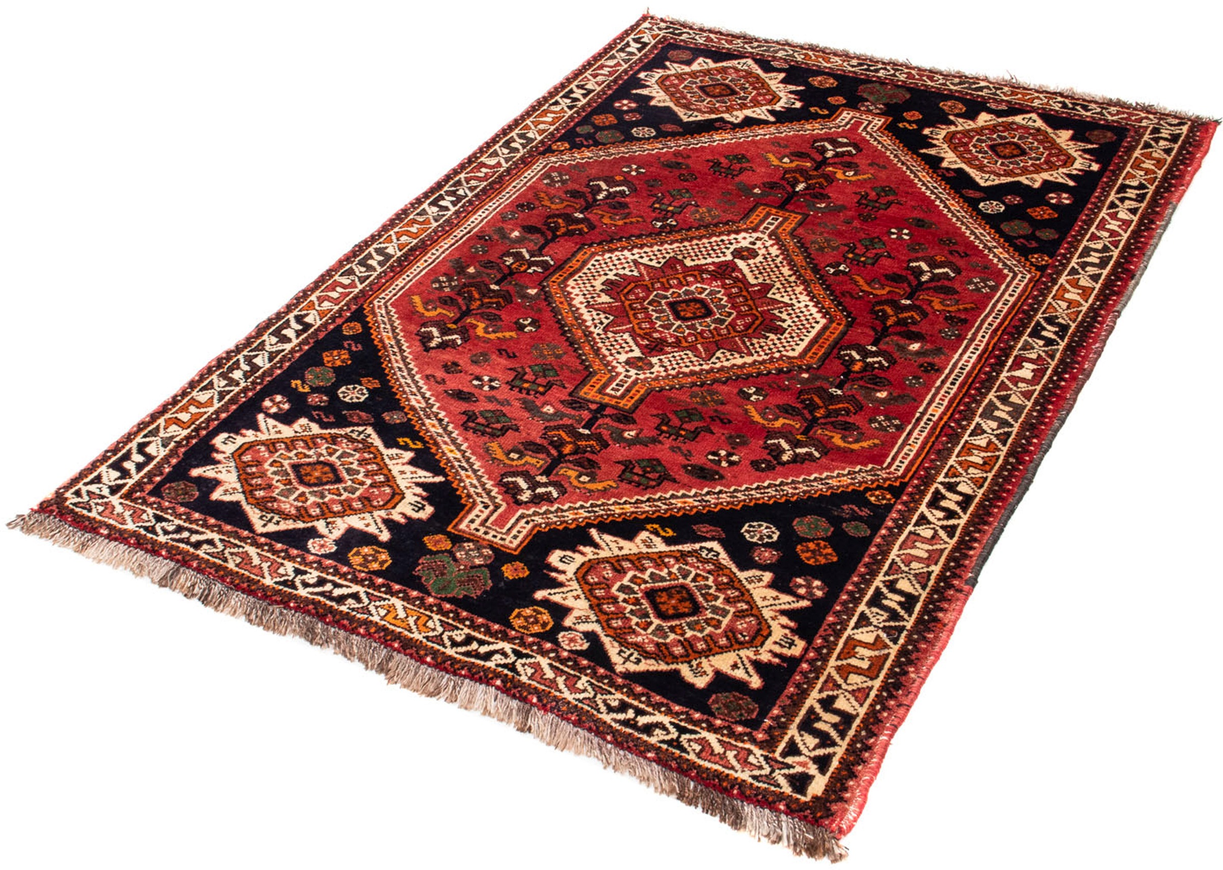 Image of morgenland Orientteppich »Perser - Nomadic - 160 x 106 cm - dunkelrot«, rechteckig, 10 mm Höhe, Wohnzimmer, Handgeknüpft, Einzelstück mit Zertifikat bei Ackermann Versand Schweiz