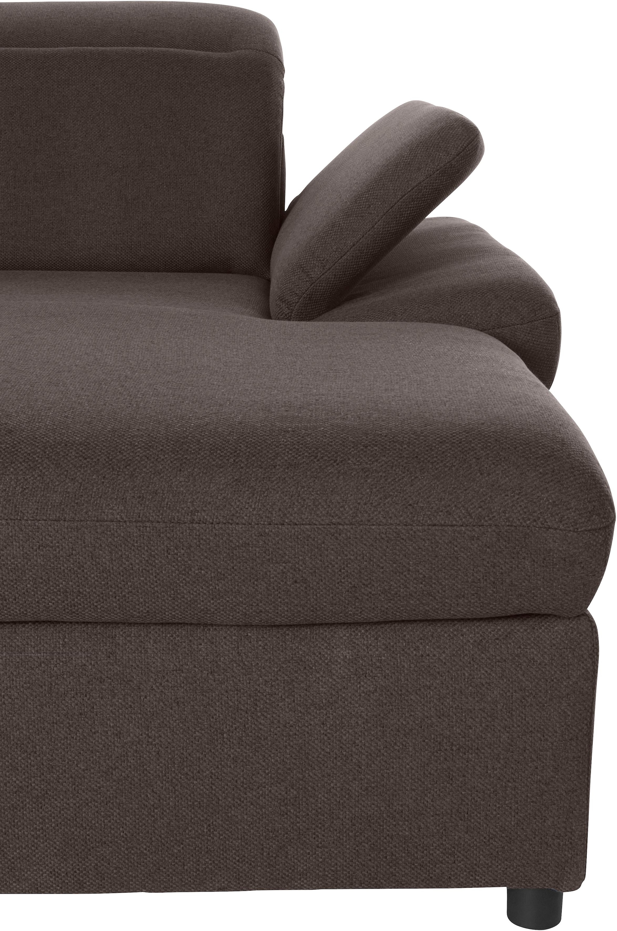 exxpo - sofa fashion Ecksofa »Kyoto, inkl. Kopfteil- und Armteilverstellung, hoher Sitzkomfort« wahlweise mit Bettfunktion und Bettkasten, hochwertige Bezüge, L-Form