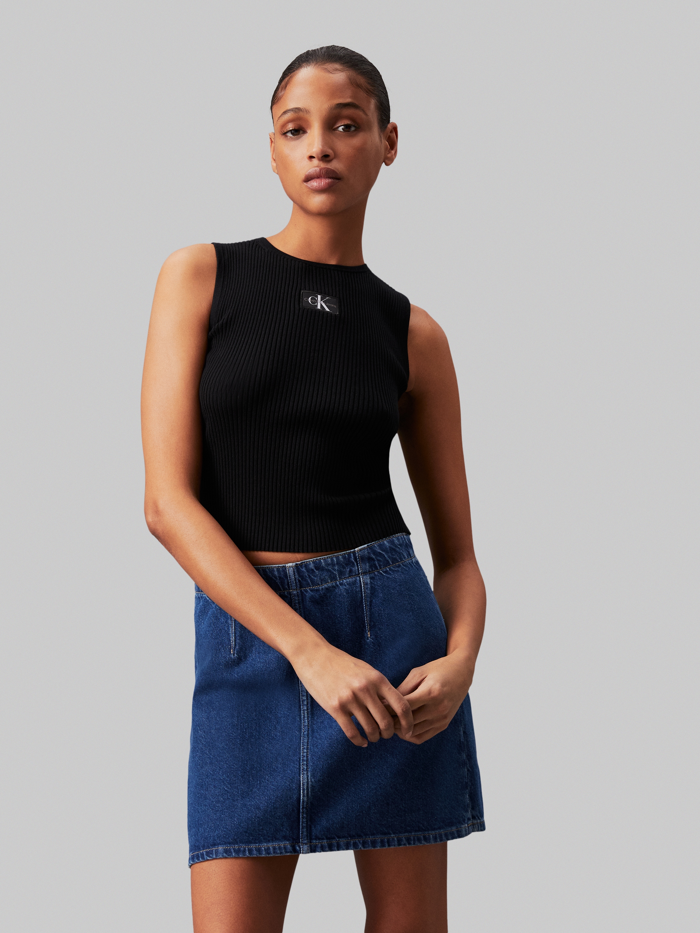 Calvin Klein Jeans Pullunder »WOVEN LABEL SWEATER TANK TOP«, mit Logopatch-Calvin Klein 1