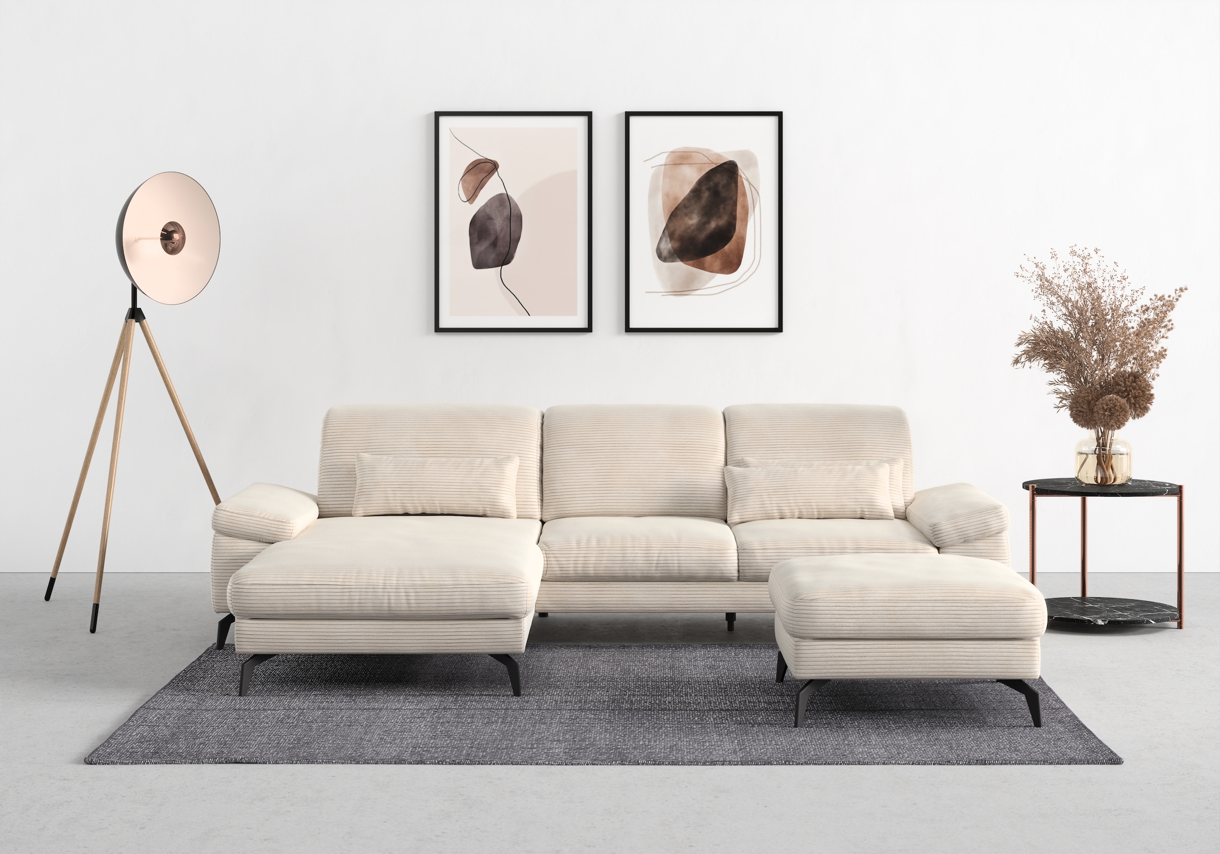 sit&more Ecksofa »Cabana L-Form« Recamiere, wahlweise mit Sitztiefen-, Armlehnen- und Kopfteilfunktion