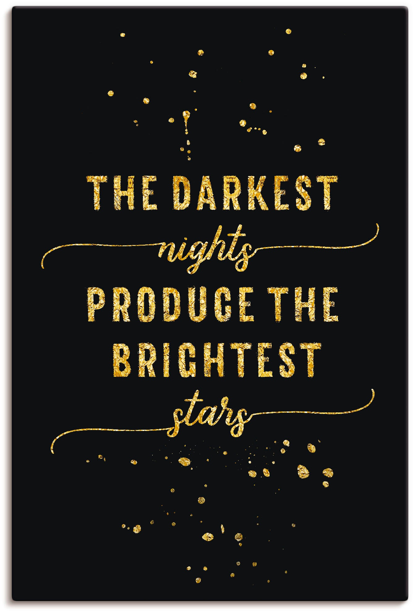 Image of Artland Wandbild »Dunkle Nacht, helle Sterne«, Sprüche & Texte, (1 St.), in vielen Grössen & Produktarten - Alubild / Outdoorbild für den Aussenbereich, Leinwandbild, Poster, Wandaufkleber / Wandtattoo auch für Badezimmer geeignet bei Ackermann Versand Sc