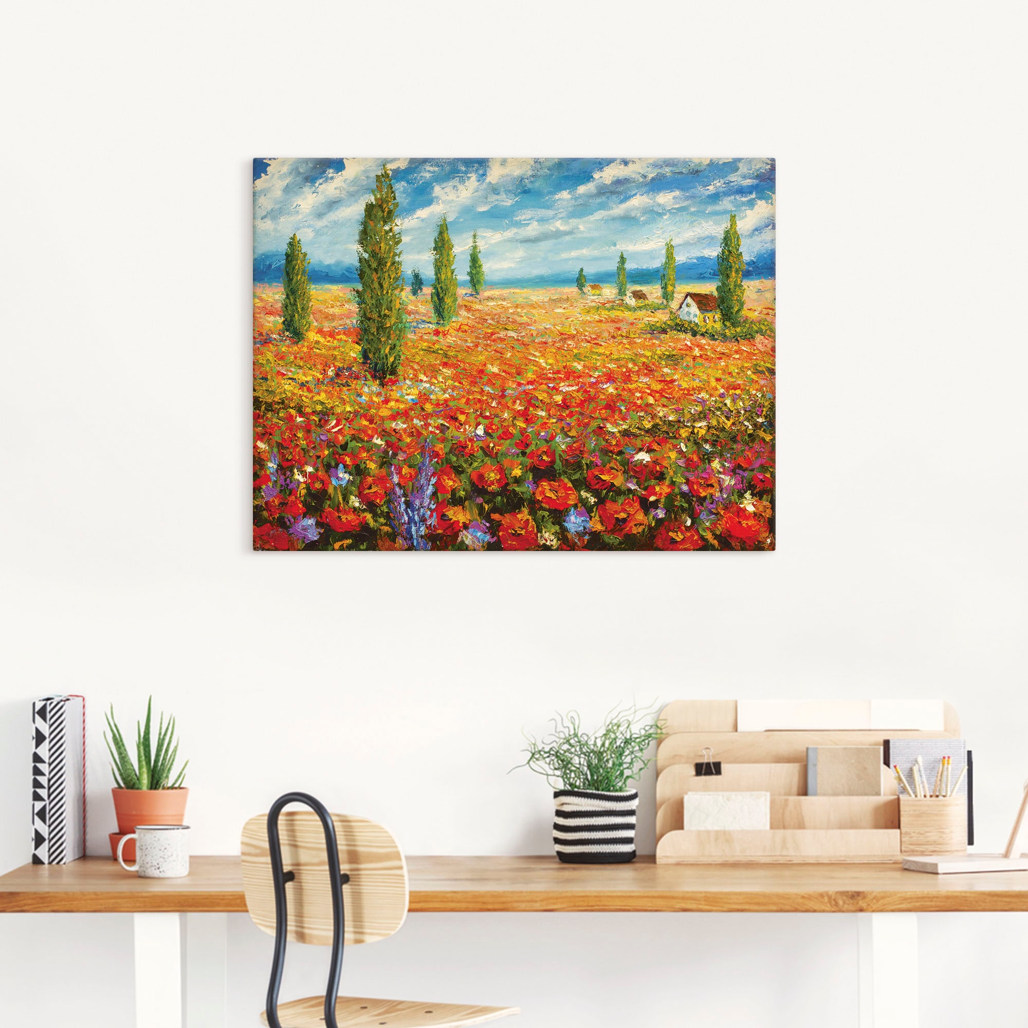 Artland Tableau sur toile »Mohnblumenwiese« 1 cuis tlg. auf Holzrahmen gespannt