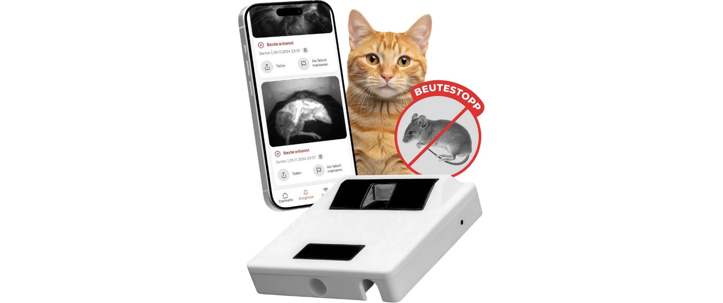   Katzenklappe »Zeromouse ZeroMOUSE 2.0 zur« KI Beutestopp für RFID Katzenklappen
