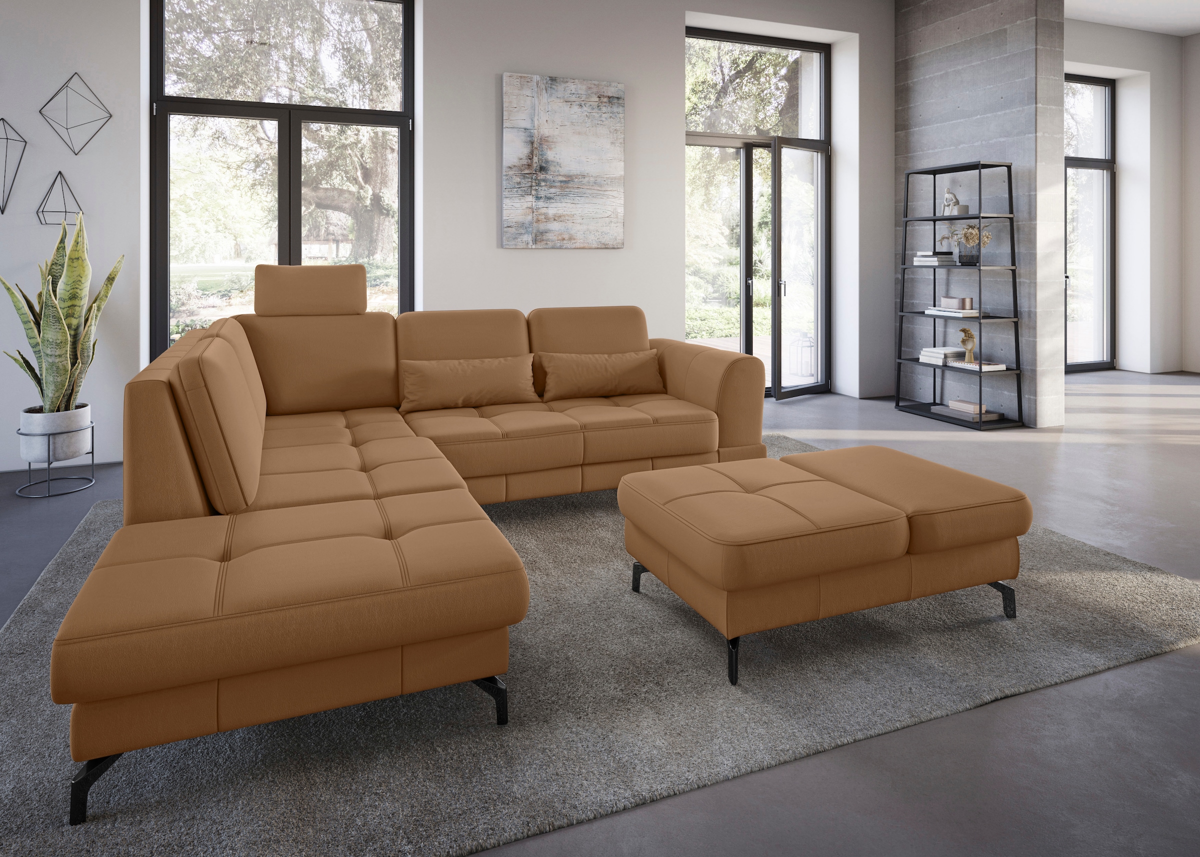 sit&more Hocker »Bendigo«, mit Klappfunktion, Bodenfreiheit 12 cm, wahlweise in 2 Fussfarben