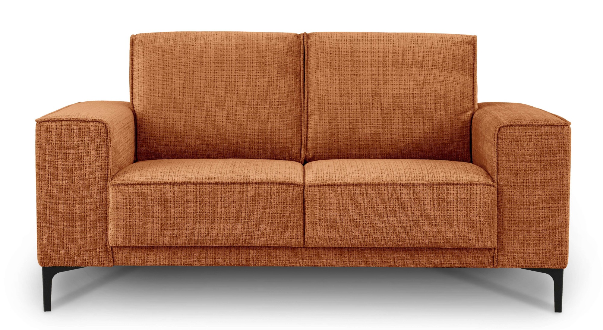 Places of Style 2-Sitzer »Kompaktsofa Oland, Struktur, Flachgewebe, Luxus-Microfaser, Boucle«, 164 cm, Wellenunterfederung, Skandi-Design, Metallfüsse