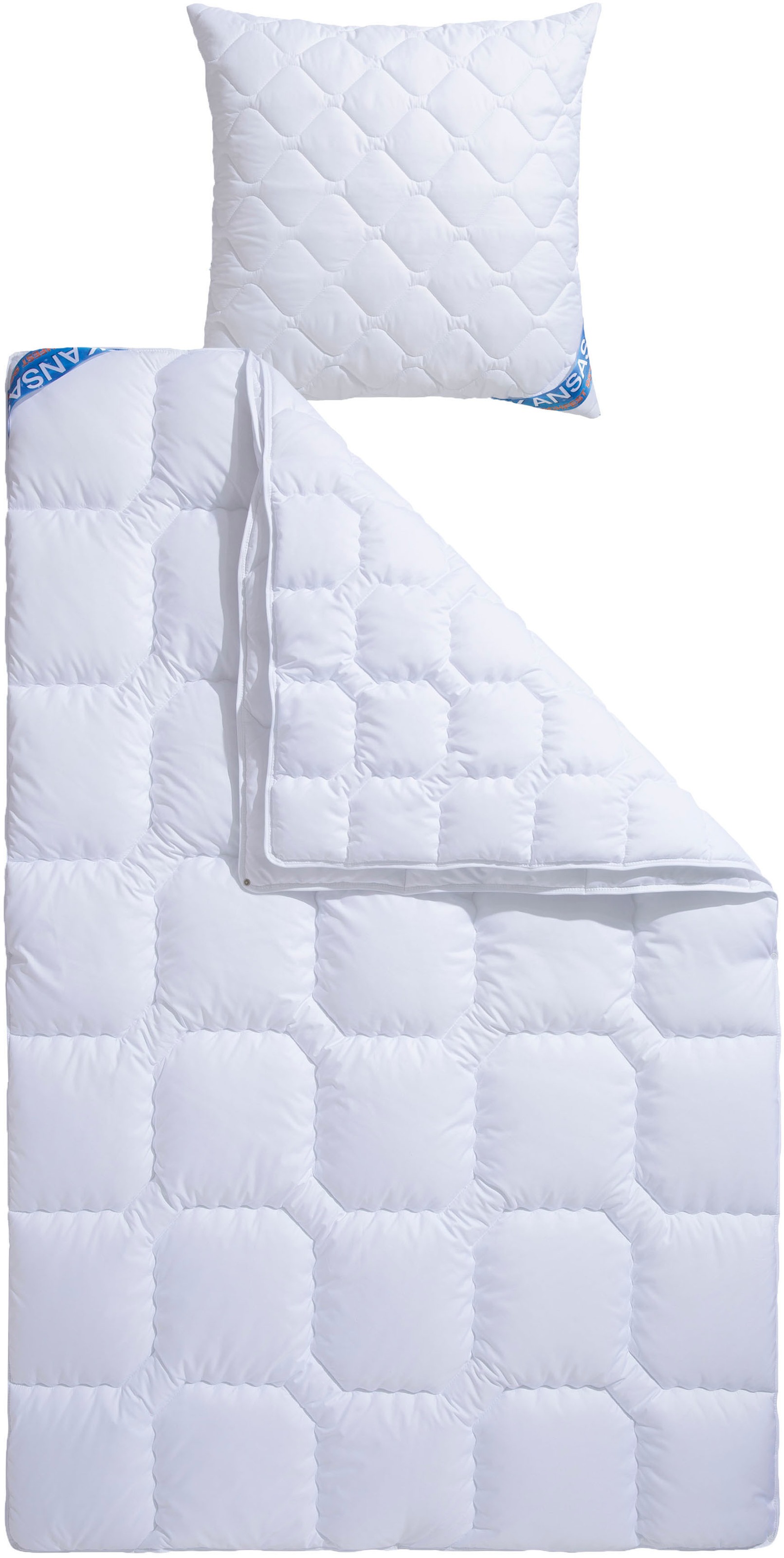 fan Microfaserbettdecke + Kopfkissen "Kansas, 2tlg.-Set mit Kissen 80x80 cm" Bettdecke 135x200 cm, 155x220 cm für Sommer oder Winter
