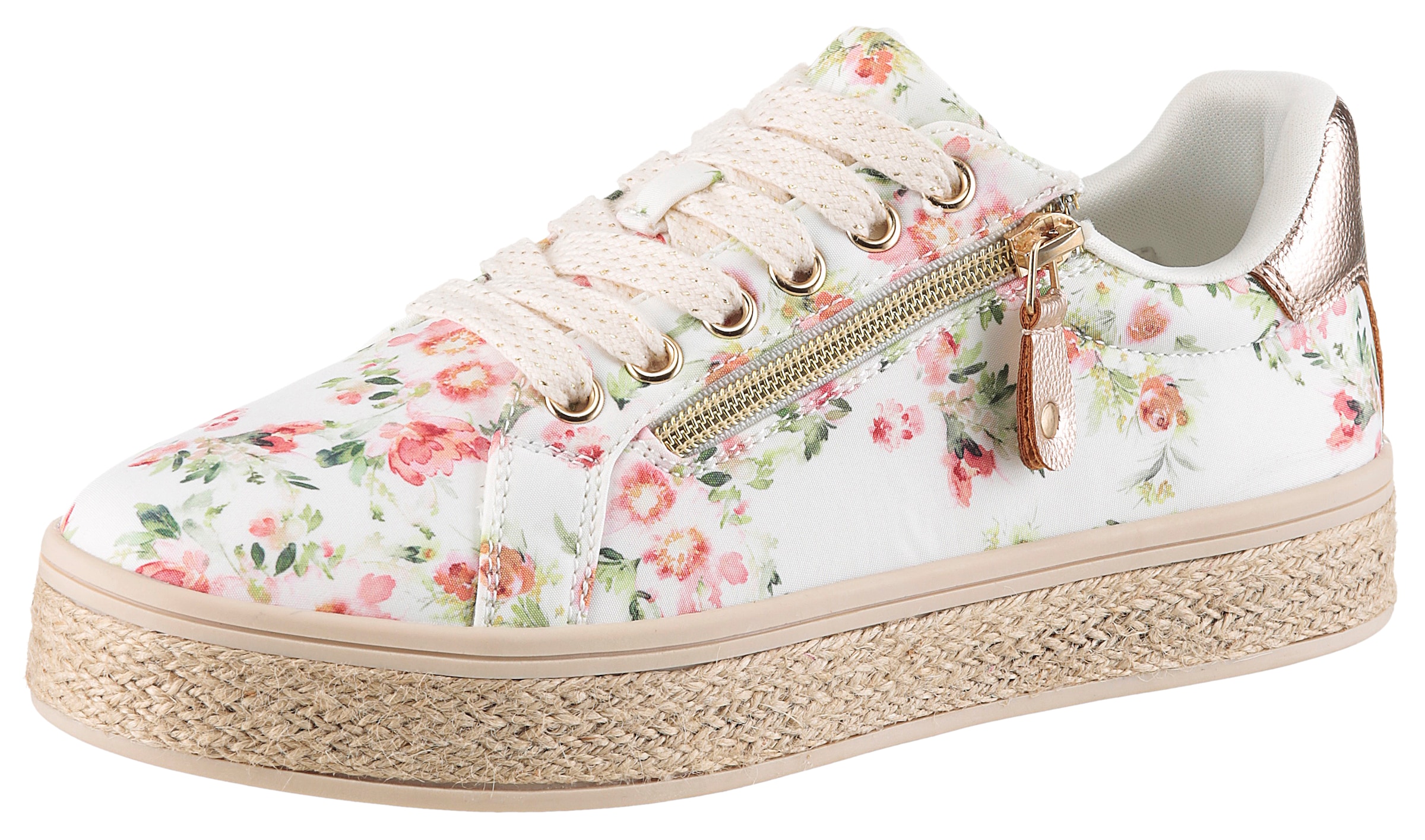 Image of Aniston SHOES Plateausneaker Sneaker, Schnürschuh mit bunten Metallic-Besatz
