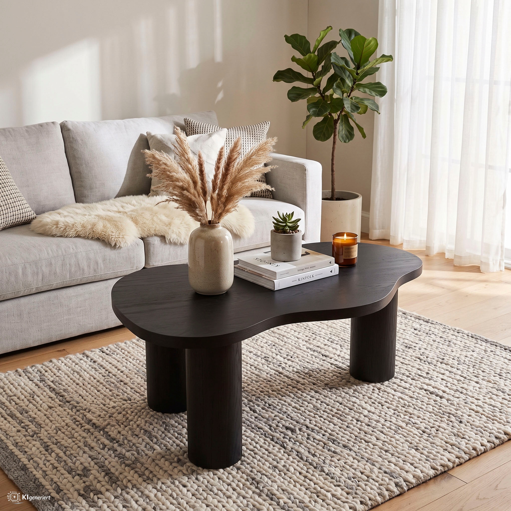 SalesFever Couchtisch »Couchtisch 90x51 cm« Markante organische Form mit skulpturalem Charakter