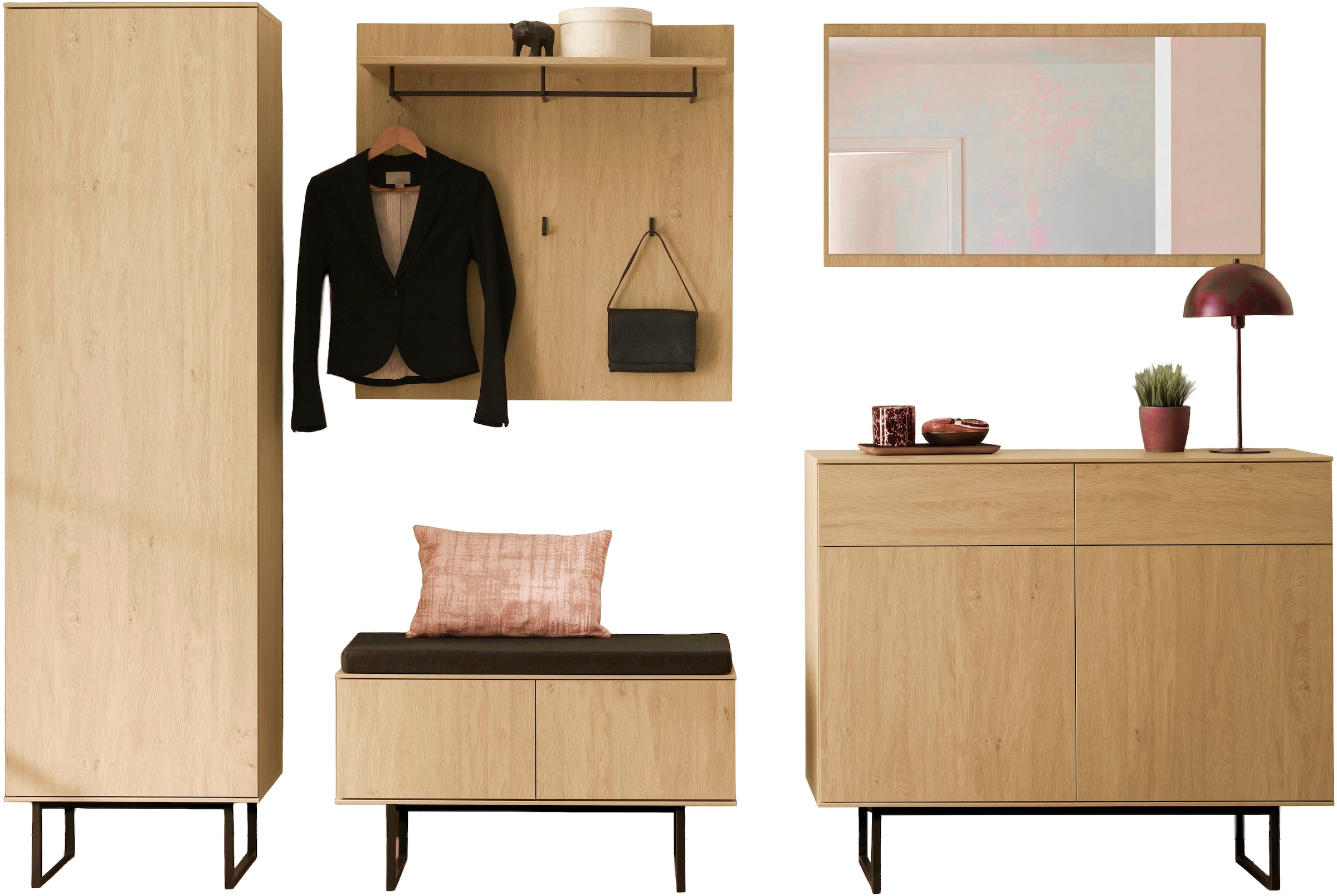 Image of Home affaire Garderoben-Set "Lund, moderne Garderobe, Komplettset mit viel Stauraum" Set, 5 Stk. tlg.