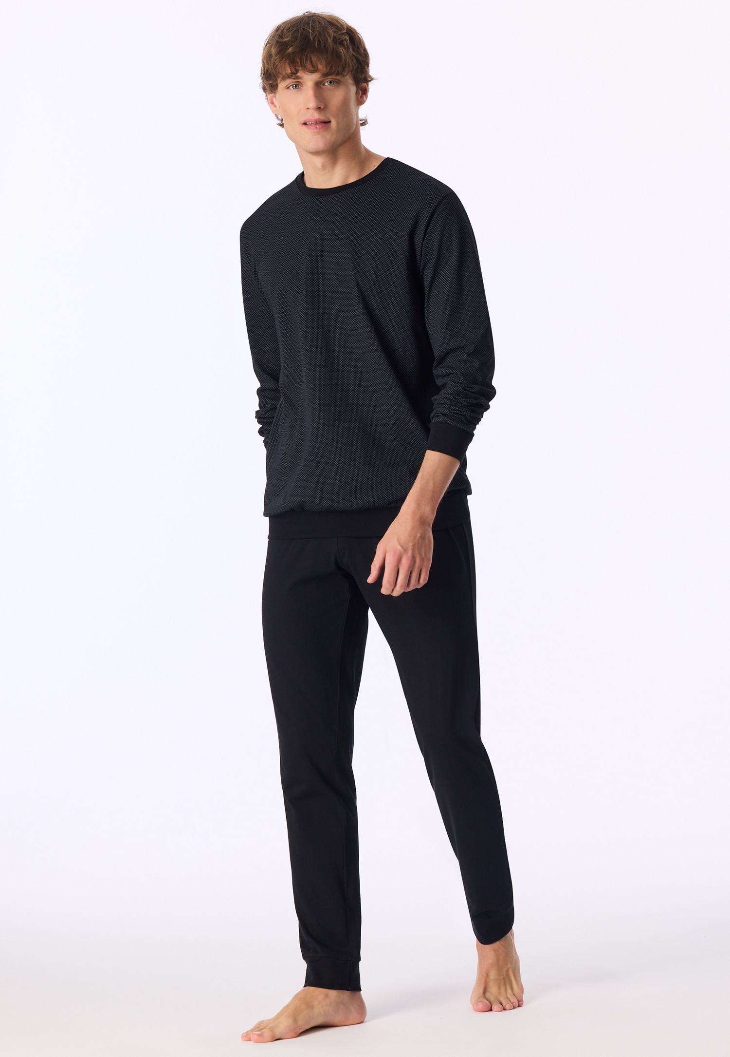 uncover by SCHIESSER Schlafanzug »Uncover Nightwear« 2 Langarm, Rundhals-Ausschnitt, Single Jersey-Qualität, weich