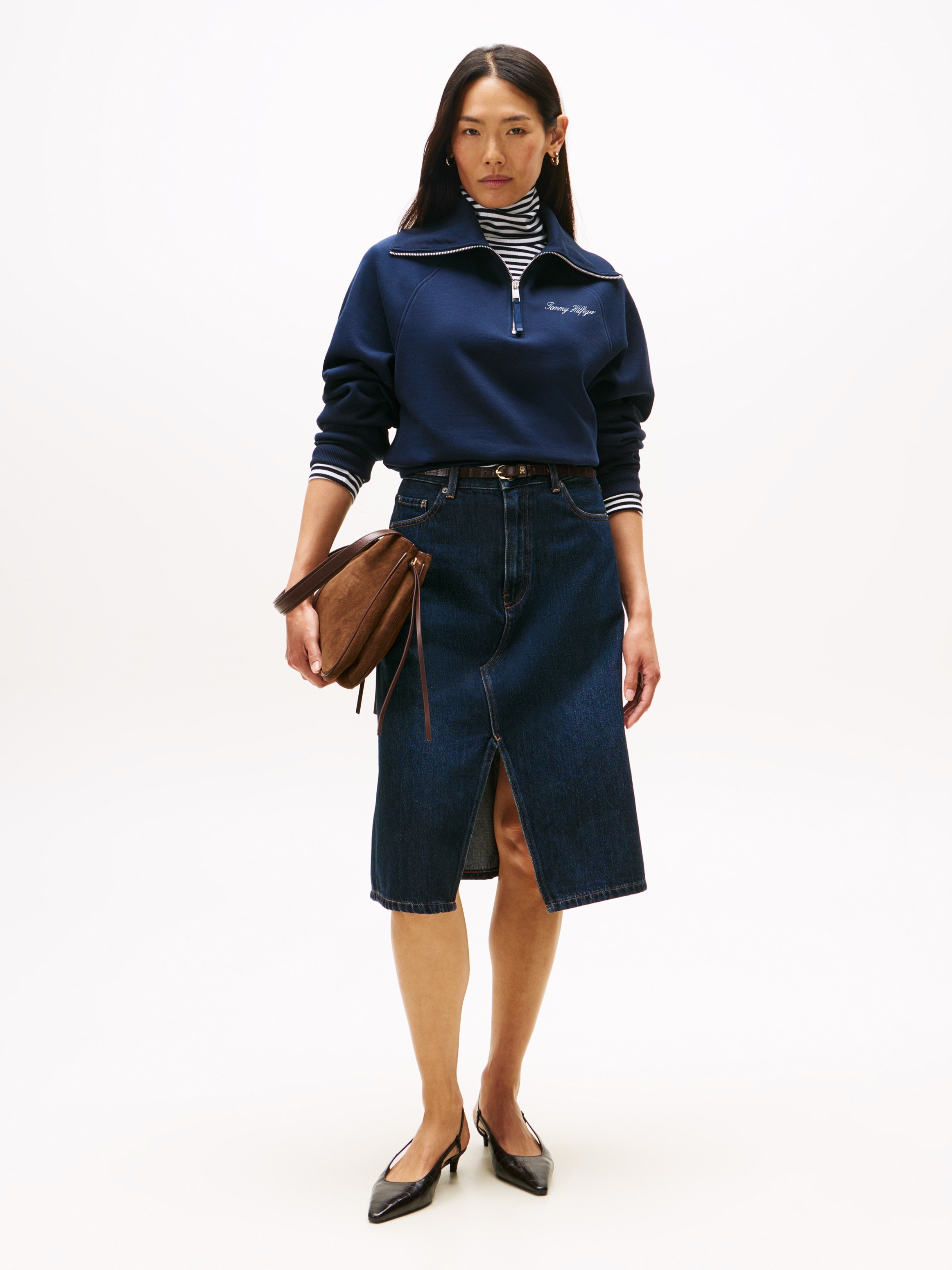 Tommy Hilfiger Sweatshirt »CLASSIC SCRIPT FLEECE HALF-ZIP«
