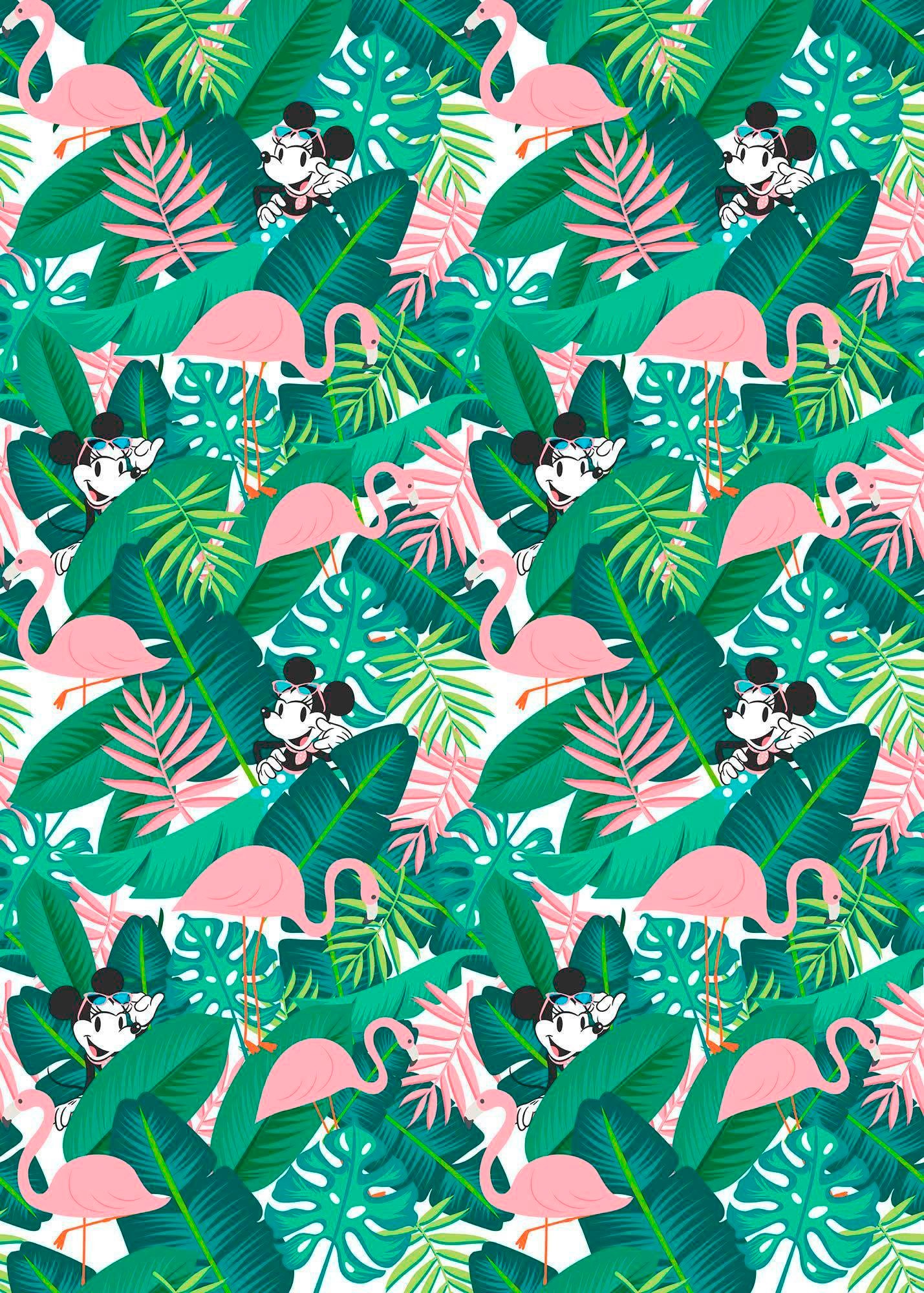 Image of Komar Vliestapete "Digitaldruck Vlies - Minnie Tropical - Grösse 200 x 280 cm" bedruckt glatt Kinderzimmer
