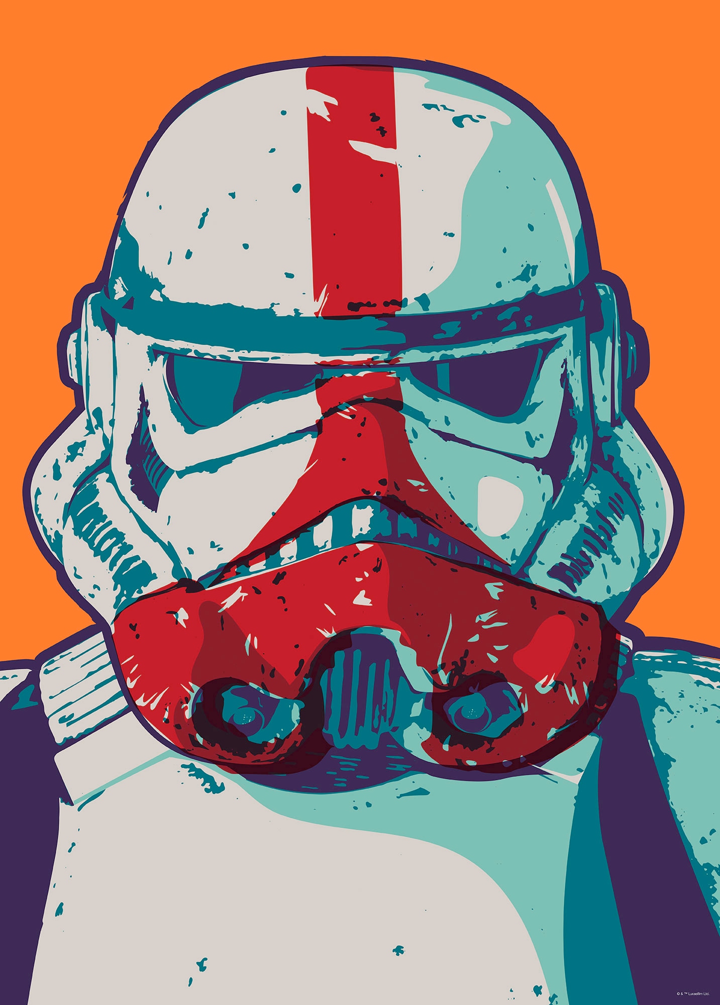 Image of Komar Bild "Mandalorian Pop Art Stormtrooper" Disney Star Wars 1 Stk. tlg. Wandbild zur Dekoration im Kinderzimmer - ohne Rahmen