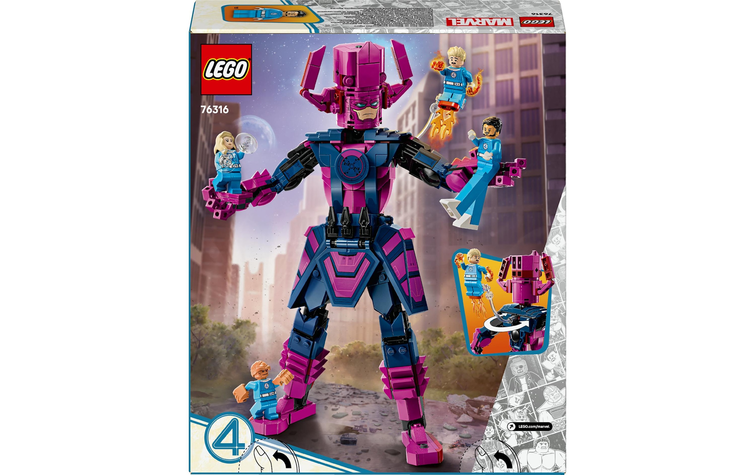 LEGO® Spielbausteine »Marvel Fantastic Four vs. Galactus Baufigur«, (427 St.)