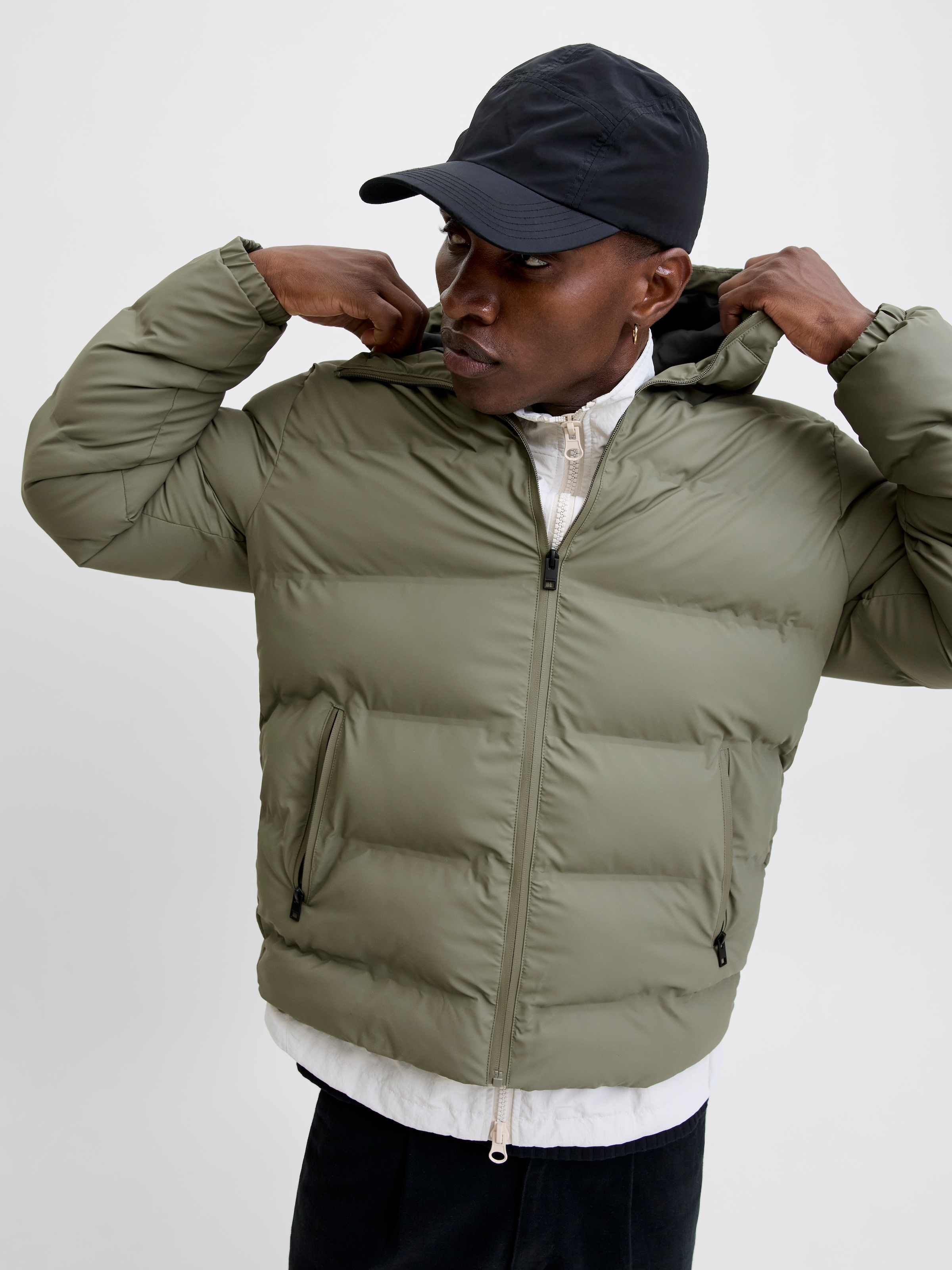 Jack & Jones Veste matelassée »JJELEMENTS PU PUFFER SN« mit Kapuze