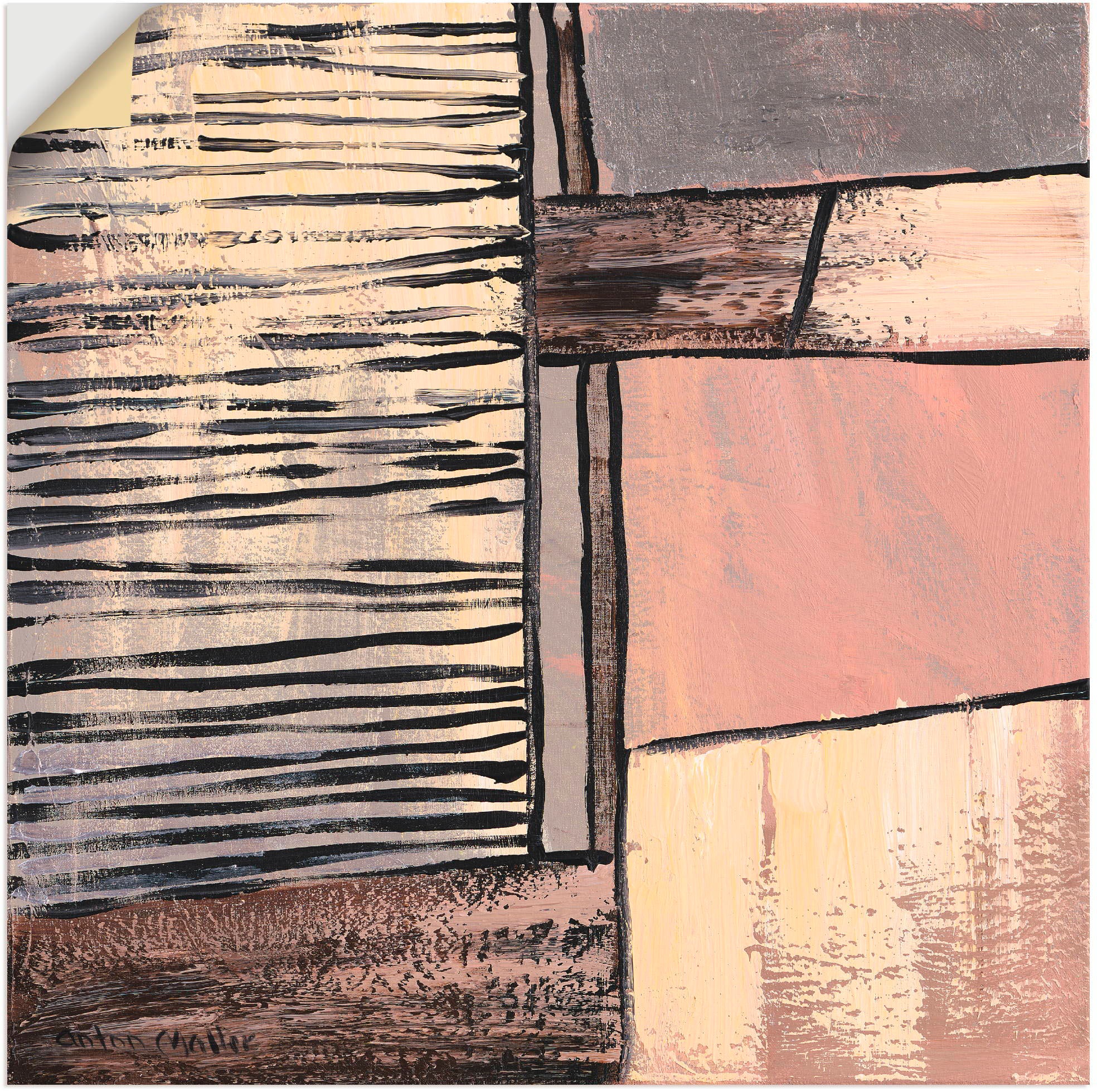 Image of Artland Wandbild »Verbindung I -Abstrakt«, Gegenstandslos, (1 St.), in vielen Grössen & Produktarten - Alubild / Outdoorbild für den Aussenbereich, Leinwandbild, Poster, Wandaufkleber / Wandtattoo auch für Badezimmer geeignet bei Ackermann Versand Schweiz