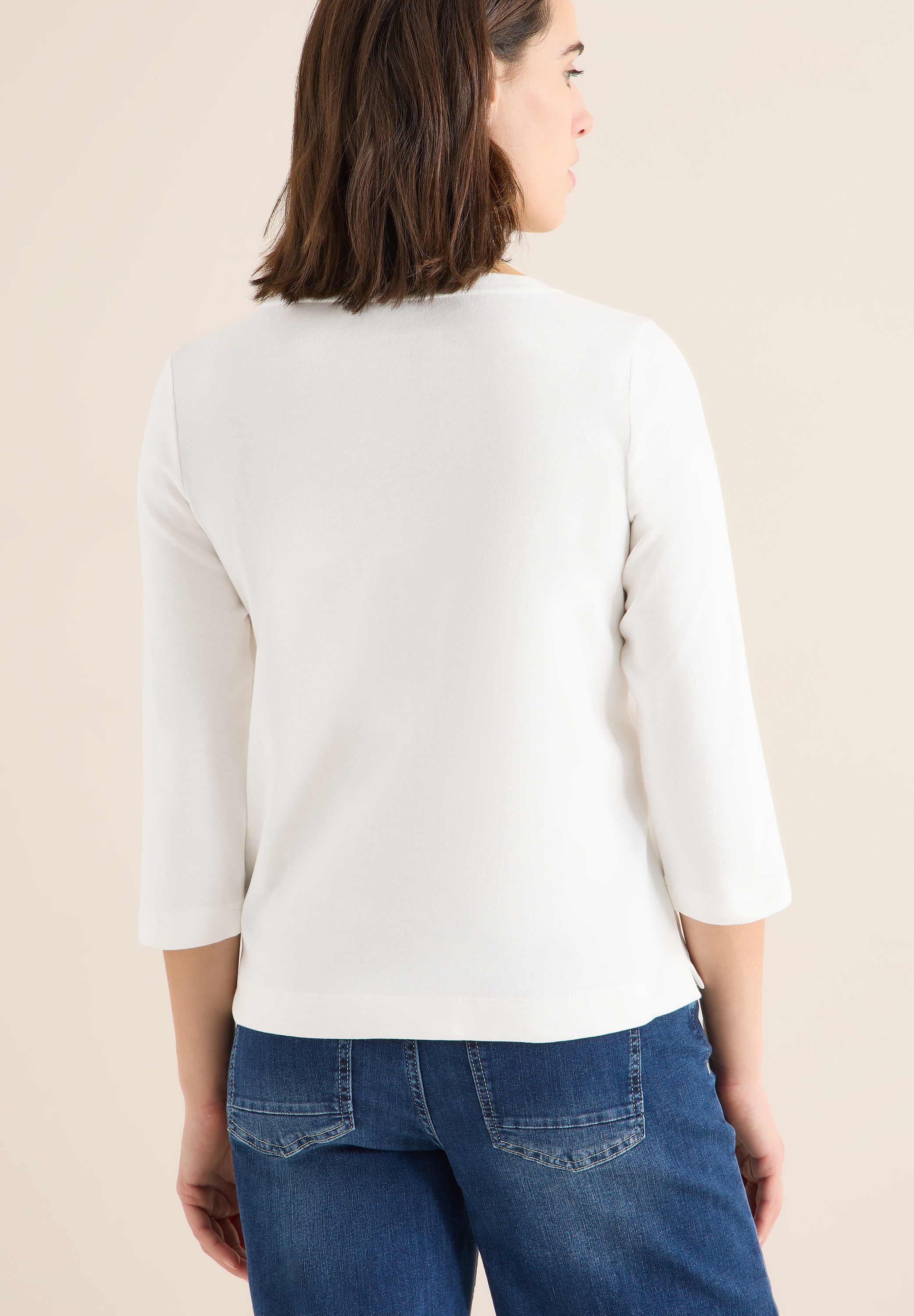 Cecil T-shirt à manches 3/4 mit schimmerndem Wording